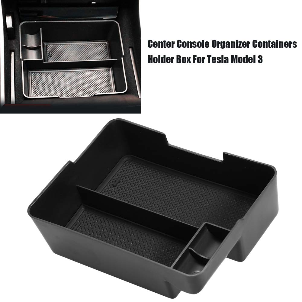 VISLONE Car Armrest Organizer for Tesla Model 3 (2017-2019) - Center Console Storage Box with Dividers | Perfect for Phone, Wallet & Accessories Organization While Driving