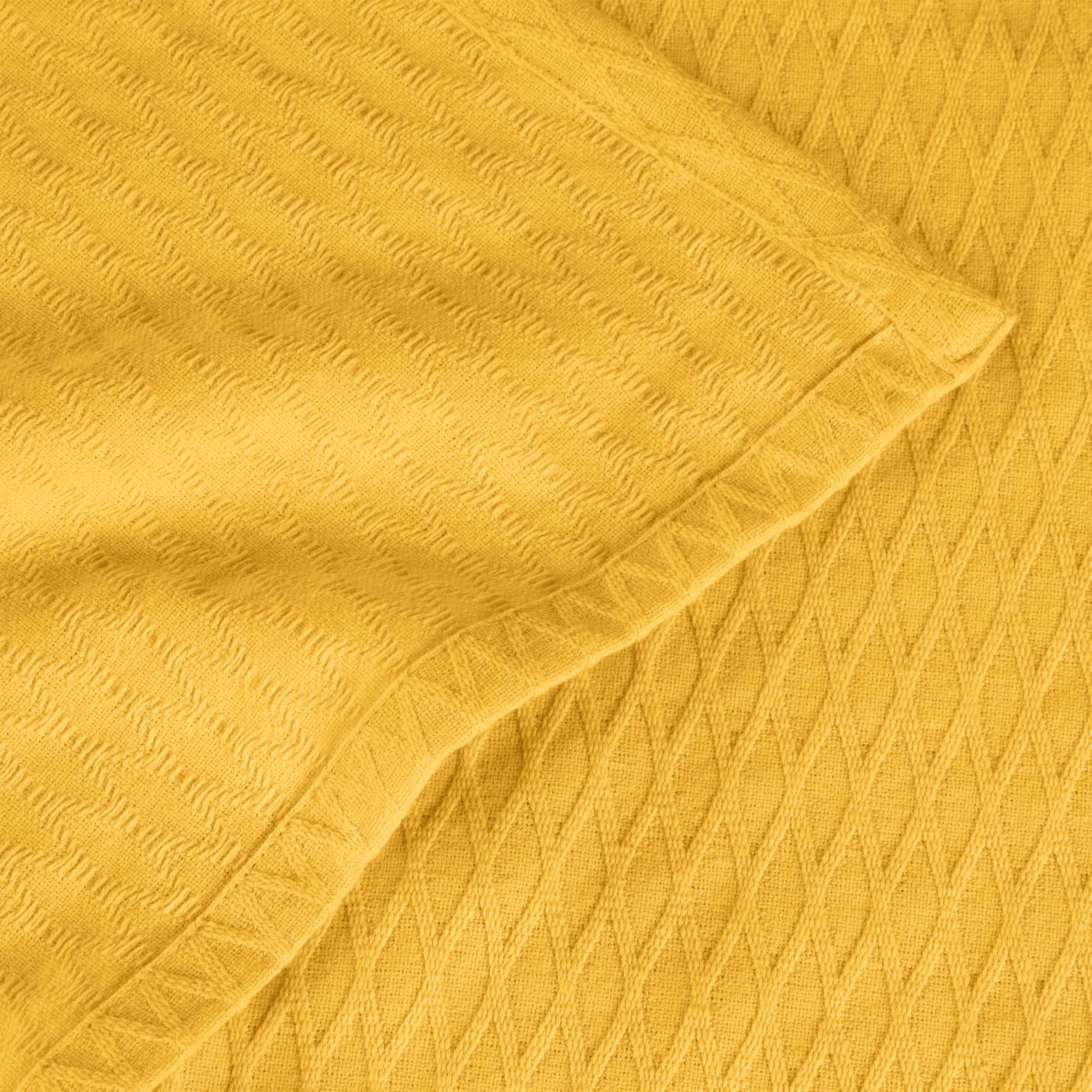 Premium Cotton All-Season Diamond Pattern Bed Blanket & Sofa Throw - Soft Cozy Blanket for Bedroom, Living Room, Travel and Gift Giving