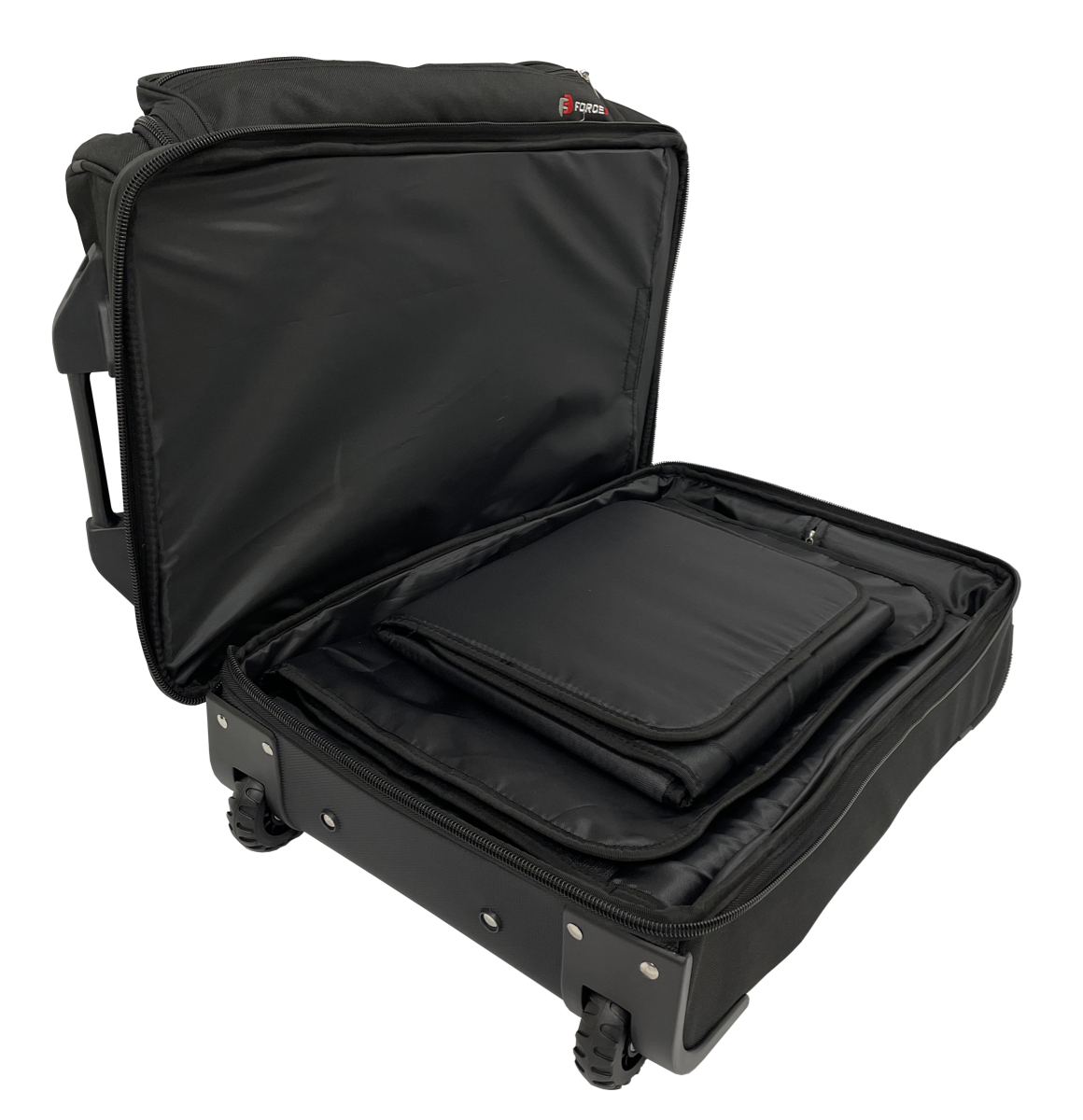FORCE3 Ultimate Rolling Weekender Bag - Lightweight Durable Carry-On Luggage for Travel, Gym, Work & Weekend Getaways | Spinner Wheels & Multiple Pockets