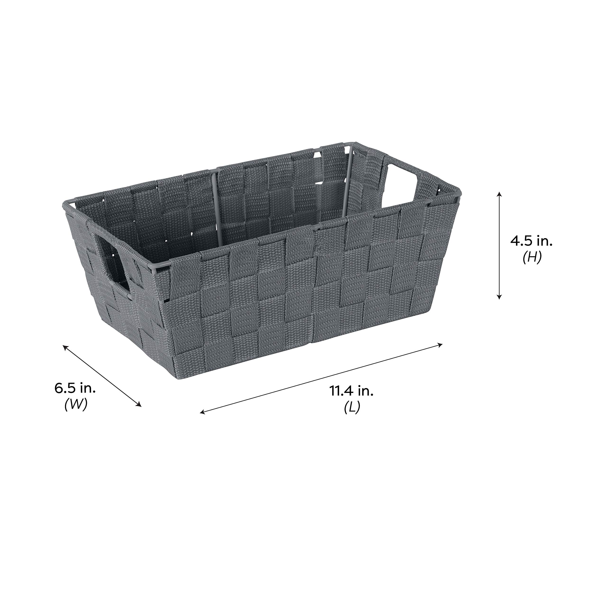 Stylish Woven Storage Baskets with Handles - 4-Pack Gray Decorative Organizer Bins for Bedroom, Closet, Nursery & Bathroom - Perfect for Toys, Accessories & Gift Storage