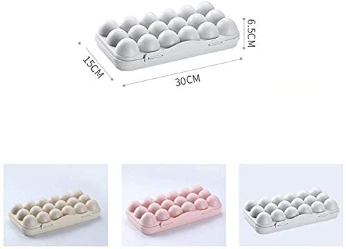 Valkyrin Plastic Egg Holder - 18 Egg Storage Tray with Lid, Refrigerator Egg Organizer for Kitchen, Fridge & Freezer | Fresh Keeping Egg Container, Perfect for Home Use & Meal Prep Organization
