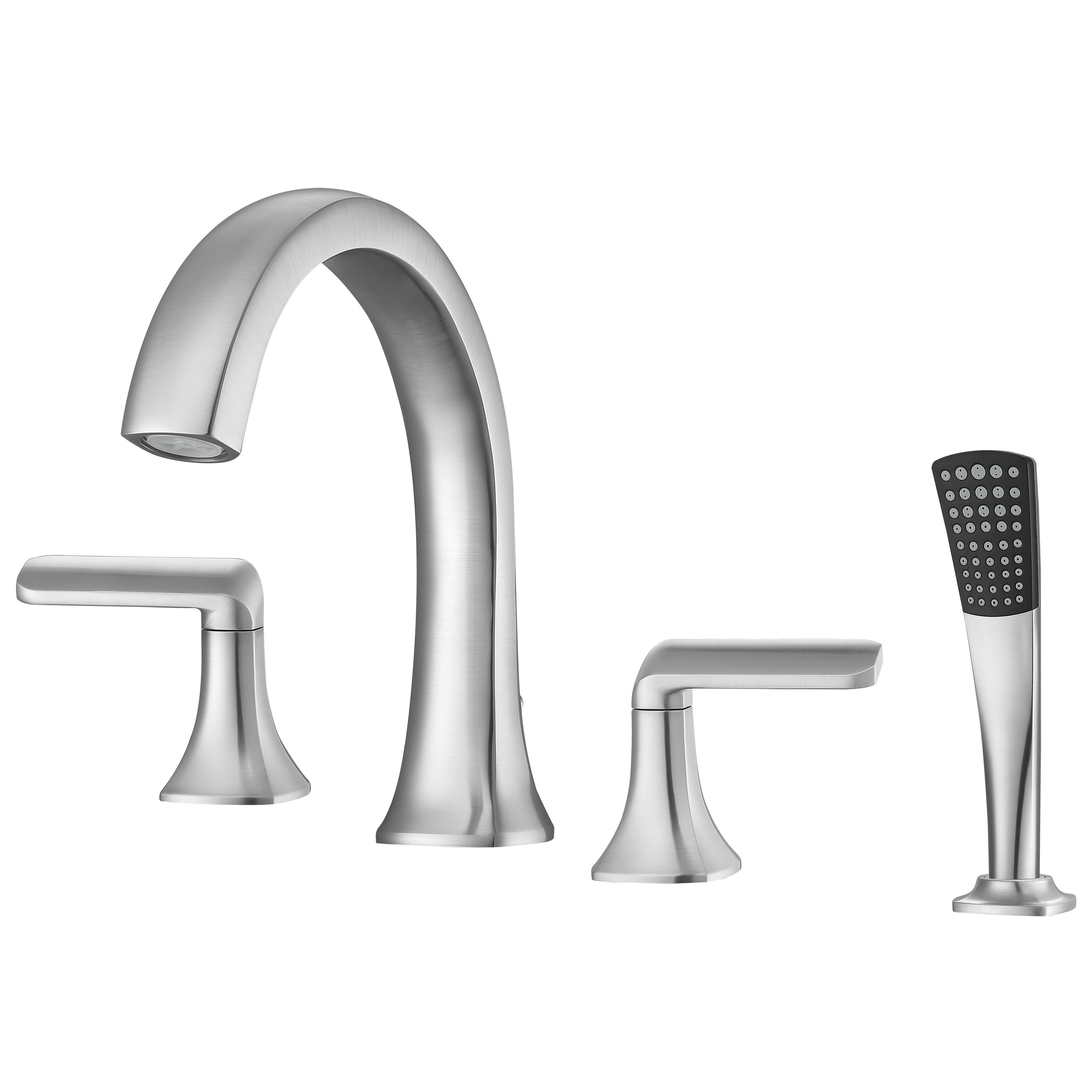 Arezzo Two Handle Roman Tub Faucet in Brushed Nickel Finish - Durable Bathroom Faucet for Luxury Bathtubs & Spa Retreats