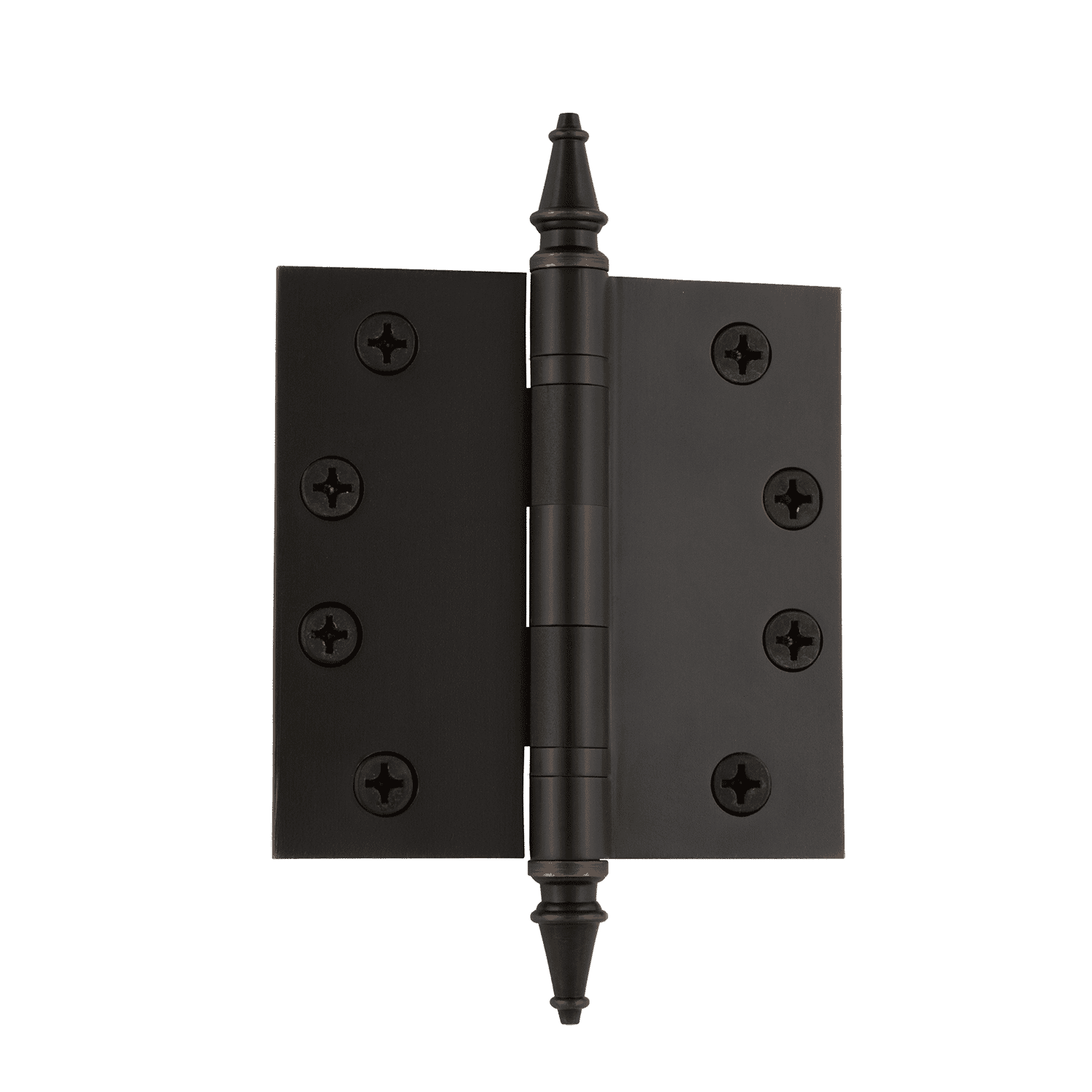 4 Steeple Tip Heavy Duty Hinge with Square Corners in Timeless Bronze - Durable Cabinet & Furniture Hardware for Doors, Gates, and Storage Solutions