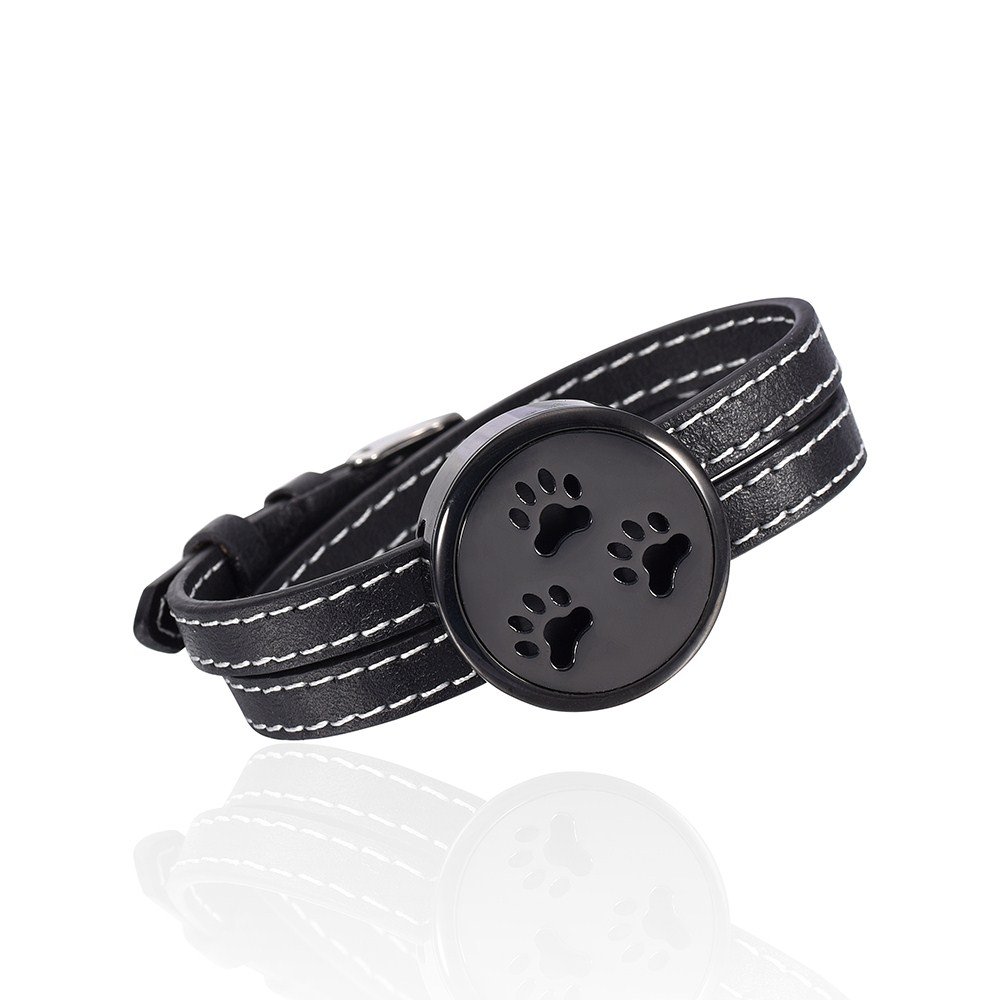 **Aromatherapy Essential Oil Diffuser Bracelet - Leather Cuff Locket Pendant Jewelry for Relaxation & Stress Relief - Perfect for Yoga, Meditation & Daily Wear**