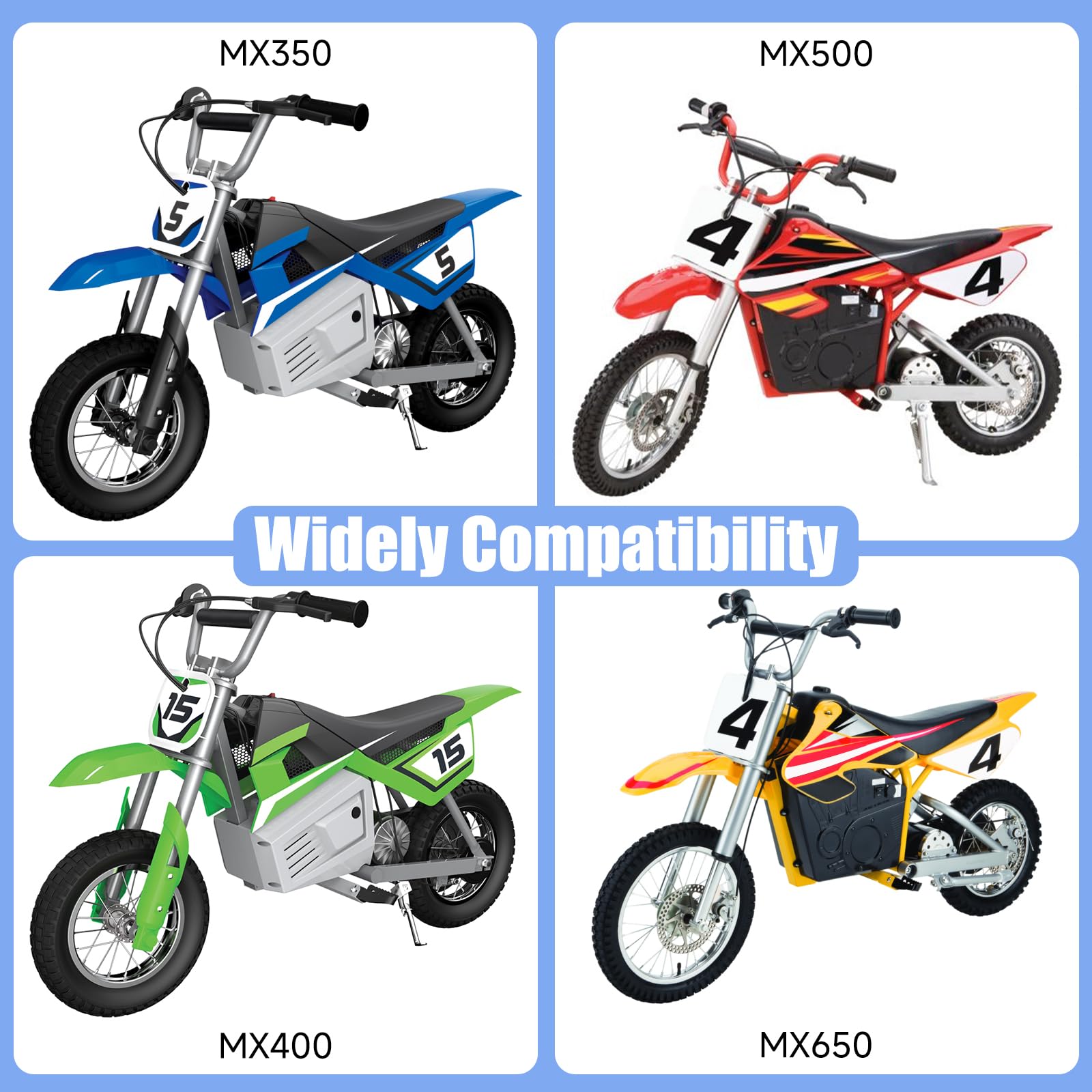 **Adjustable Dirt Bike Training Wheels for Razor MX350 MX400 MX500 MX650 - Kids Electric Dirt Rocket Bike Accessories - Perfect for Beginner Riders & Safe Learning**    *(Use Case: Ideal for young riders learning to balance on Razor electric dirt bikes, ensuring stability and confidence during practice sessions.)*