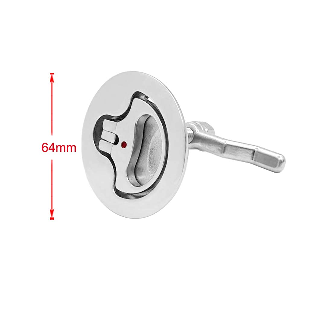316 Stainless Steel Boat Cam Latch - Marine Hatch Latch with Adjustable Locking Arm & Back Plate - Flush Pull Hatch Lift for Sailboats, Yachts & Fishing Boats - Pack of 2