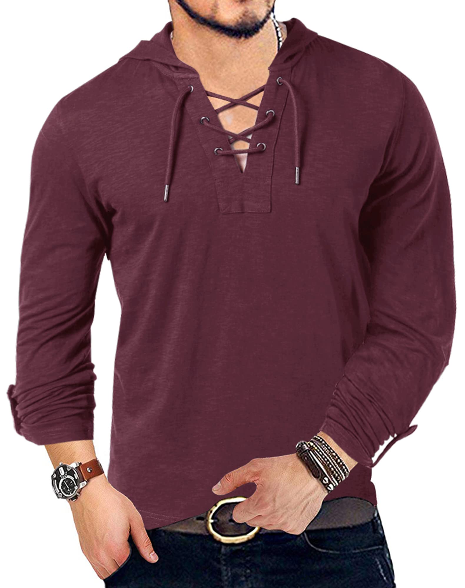 Yuccalley Men's Fashion Hoodies - Long Sleeve Casual Pullover Hooded Sweatshirt for Streetwear & Loungewear | Perfect for Everyday Wear, Gym, and Outdoor Activities