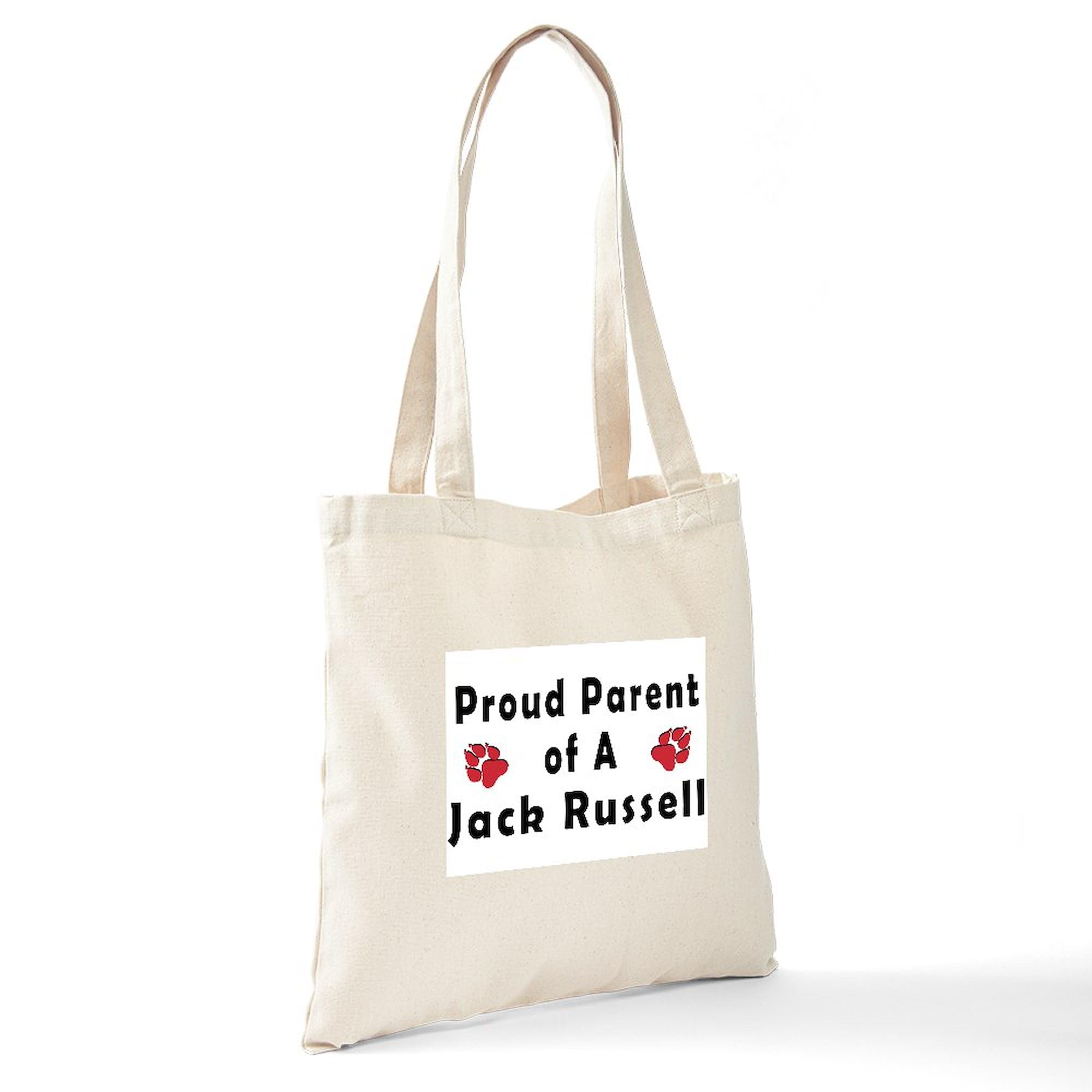 Proud Parent of a Jack Russell Tote Bag - Natural Canvas Reusable Shopping Bag for Dog Lovers | Perfect for Groceries, Beach Trips & Pet Outings