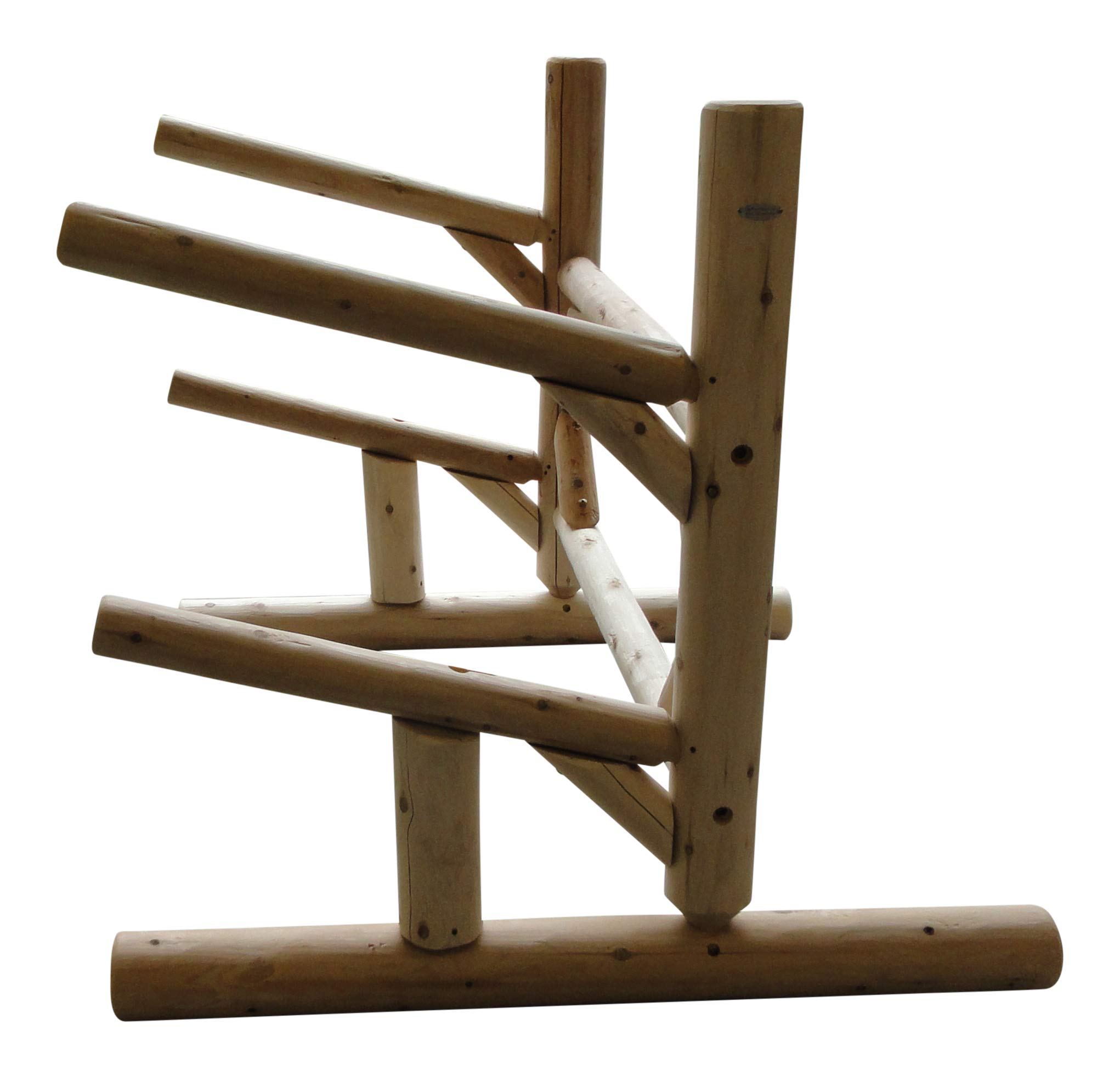 2-Place One-Sided Kayak & SUP Storage Rack - Free Standing Outdoor Kayak Holder, Paddle Board Stand for Garage, Backyard or Dock - Natural Wood Kayak Storage Solution for Easy Organization & Space Saving