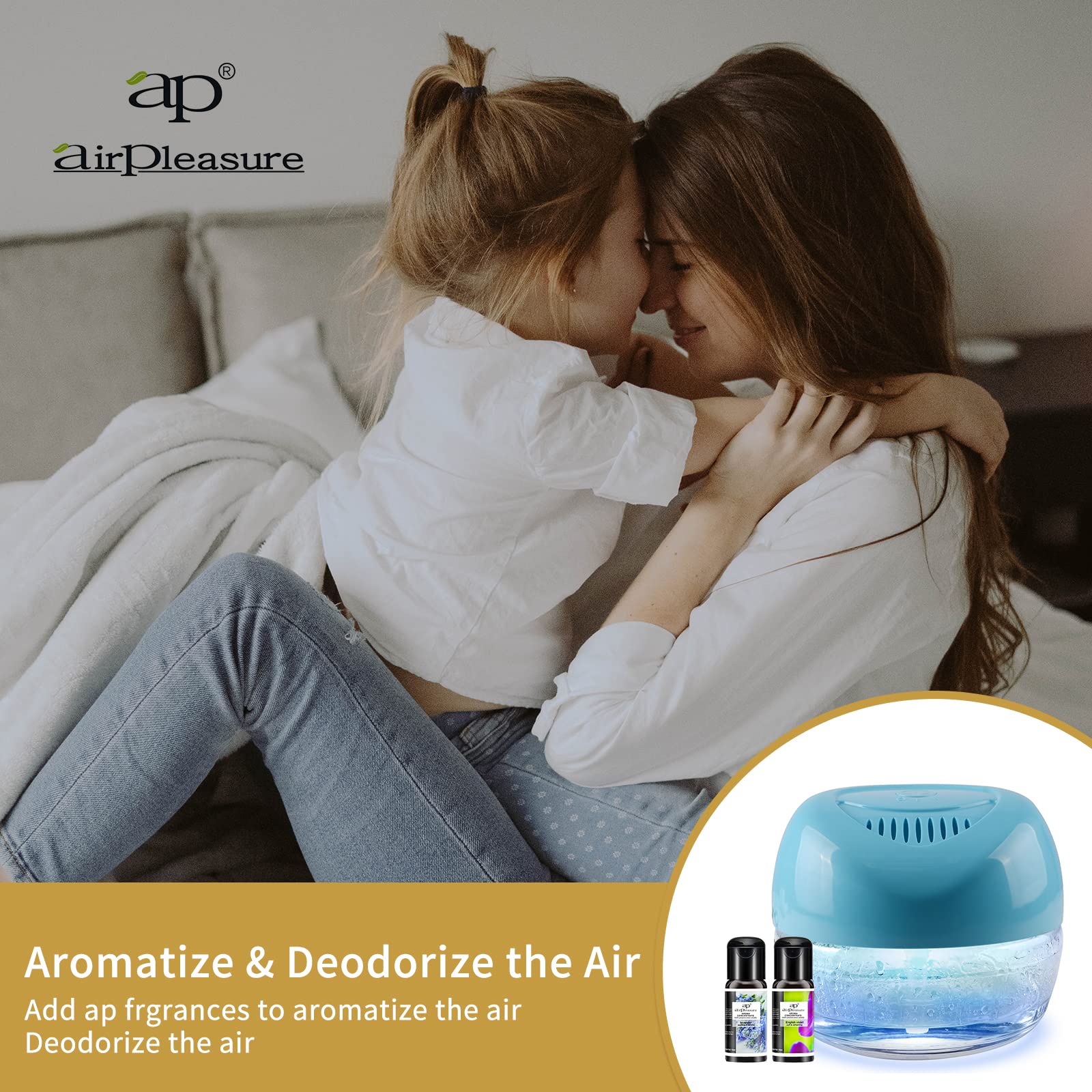 3-Pack Water-Based Air Purifier & Freshener with 7-Color LED Mood Light - Eliminates Odors, Humidifies & Purifies Air for Bedroom, Living Room, Office & Nursery