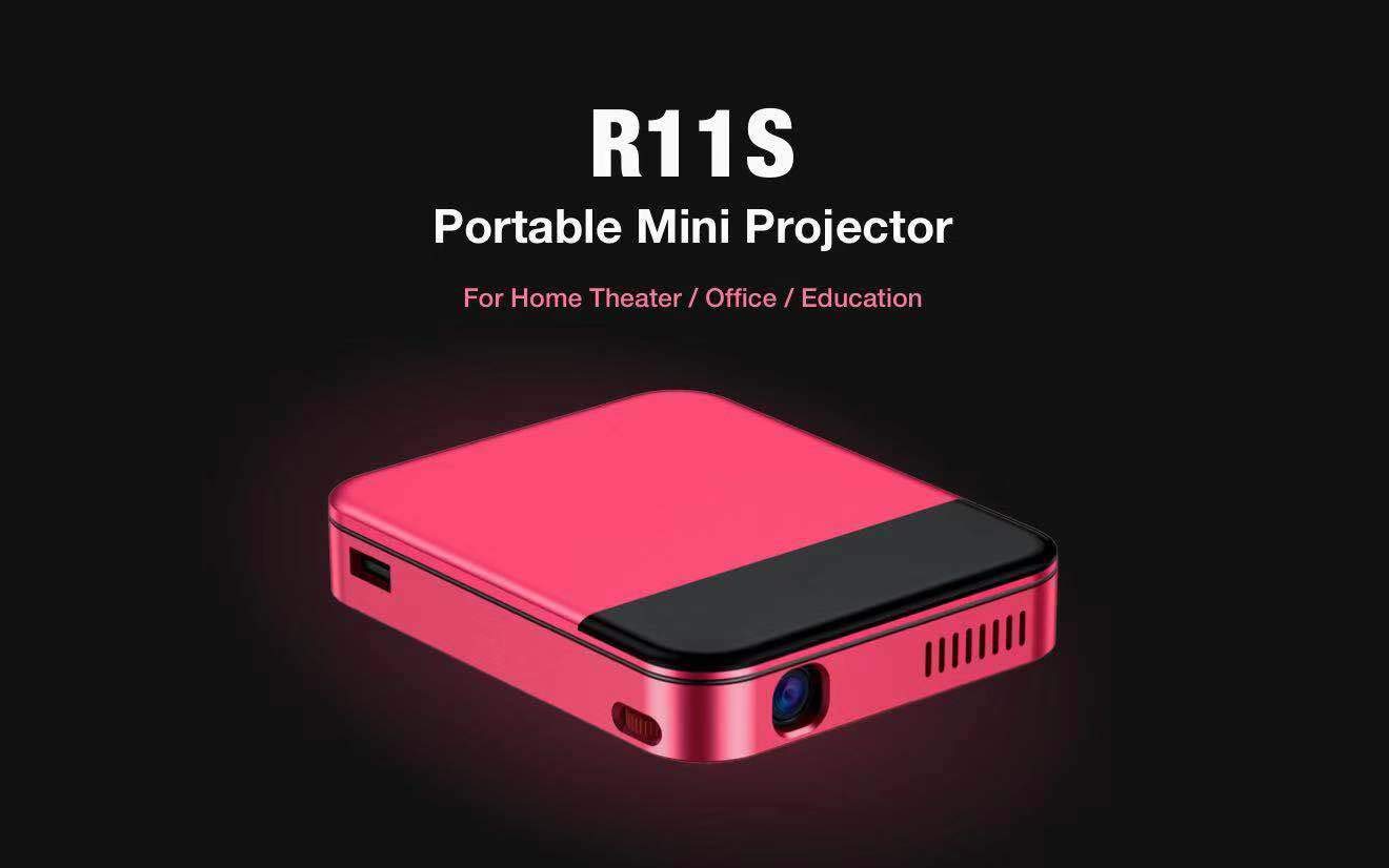 Mini Portable Projector DLP with WiFi, 4K Ultra HD, Android 5.1 - Red | Home Theater, Outdoor Movie Nights, Business Presentations, Gaming & Classroom Use