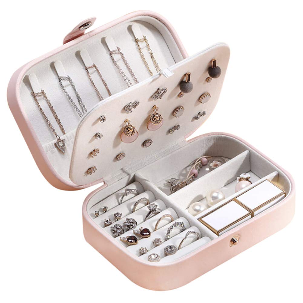 Elegant Leather Jewelry Box for Women - Portable Multi-Function Storage Organizer with Earrings Board for Necklaces, Rings & Accessories - Perfect Gift for Girlfriend, Wife or Daughter - Ideal for Travel, Home & Office Use