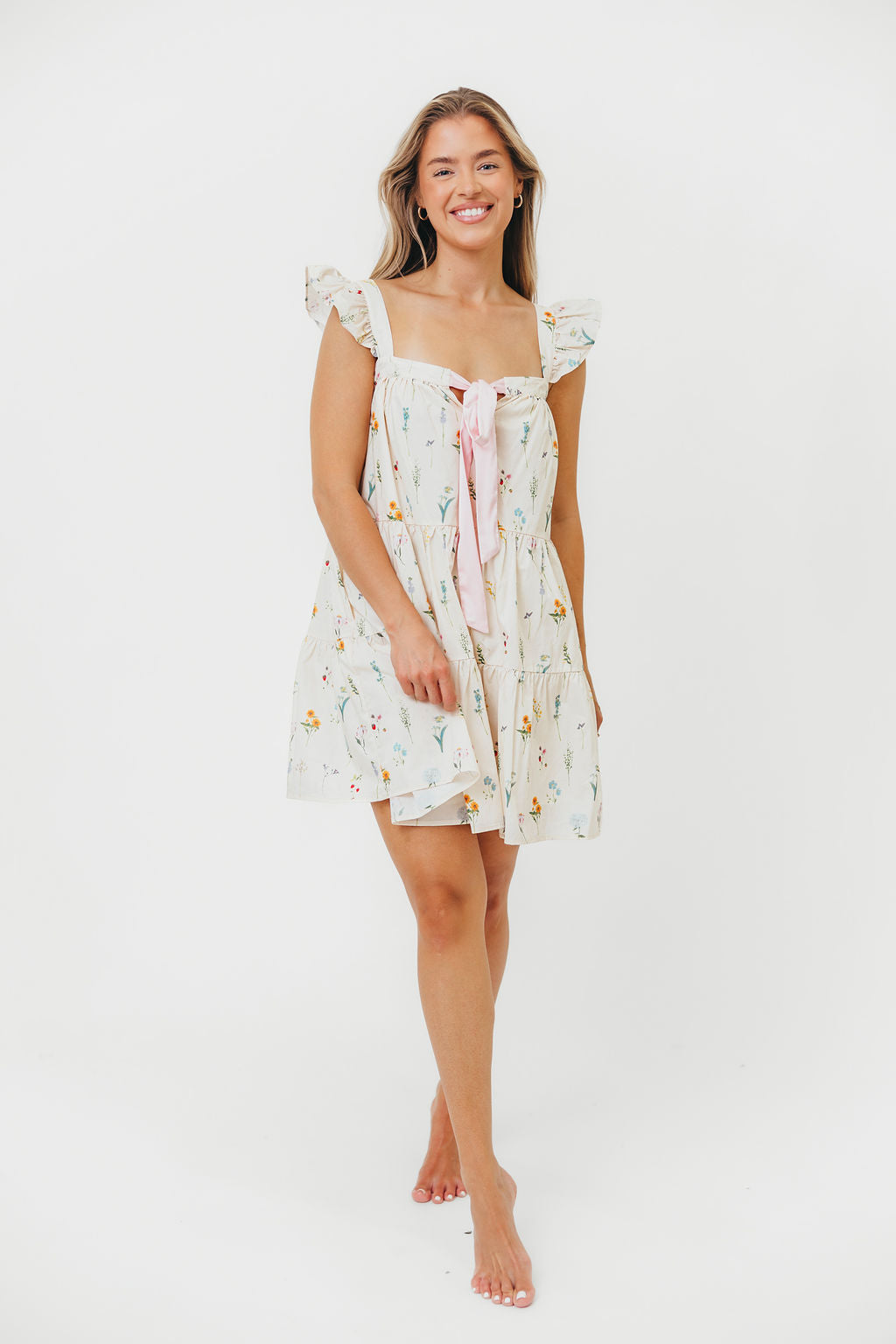 Lulu Flutter Sleeve Mini Dress - Floral Print Summer Dress for Women | Perfect for Beach Vacations, Date Nights & Outdoor Parties