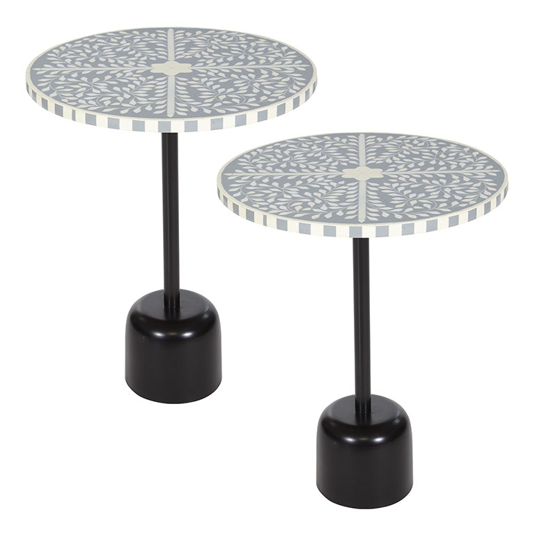 Office Star OSP Designs Mosaic Accent Table Set of 2 - Modern Side Table for Living Room, Bedroom, or Office - Small End Table with Stylish Mosaic Pattern - Perfect for Coffee, Books, and Decor