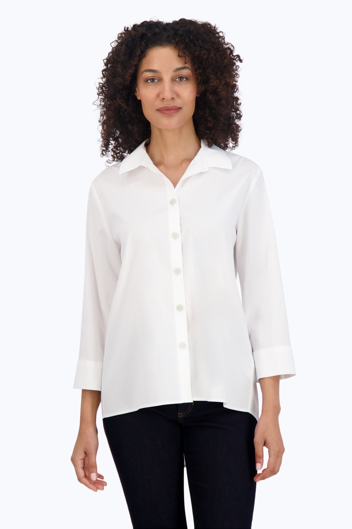 Kelly No Iron Stretch 3/4 Sleeve Wrinkle-Free Blouse for Women - Perfect for Office, Business Casual & Travel Outfits