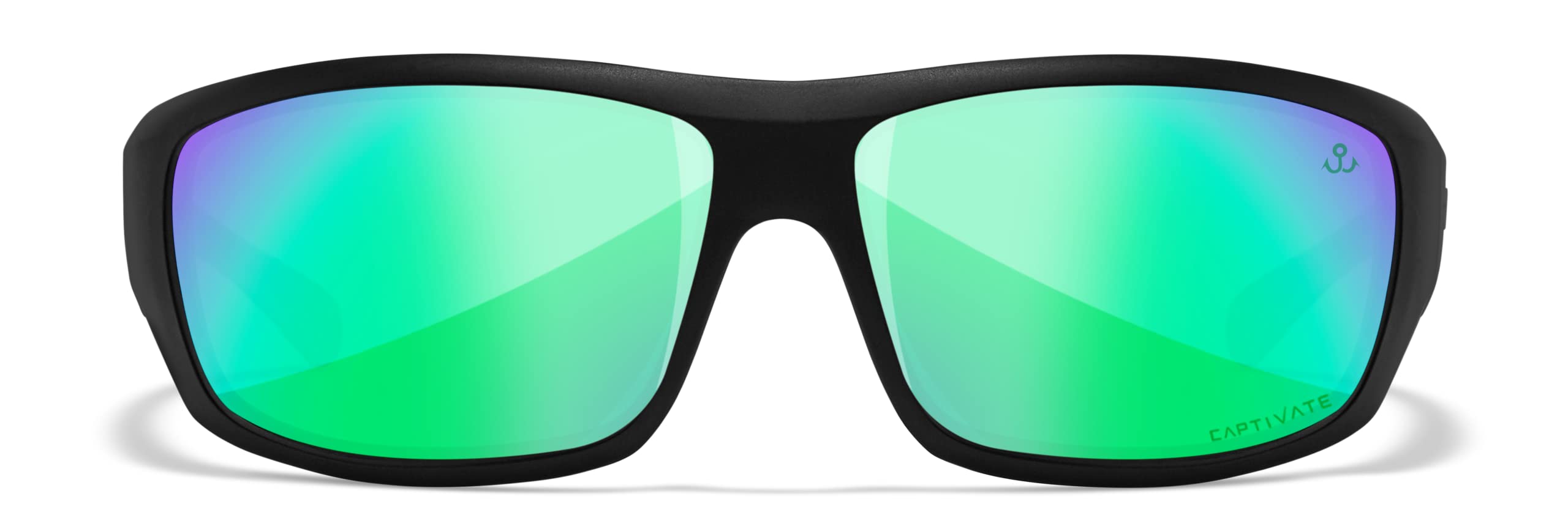 Wiley X WX Omega Jacob Wheeler Signature Series Polarized Sunglasses - ANSI Z87.1 Safety Rated, UV Protection for Men & Women - Matte Black Frames with Green Mirror Lenses - Perfect for Fishing, Boating & Outdoor Sports