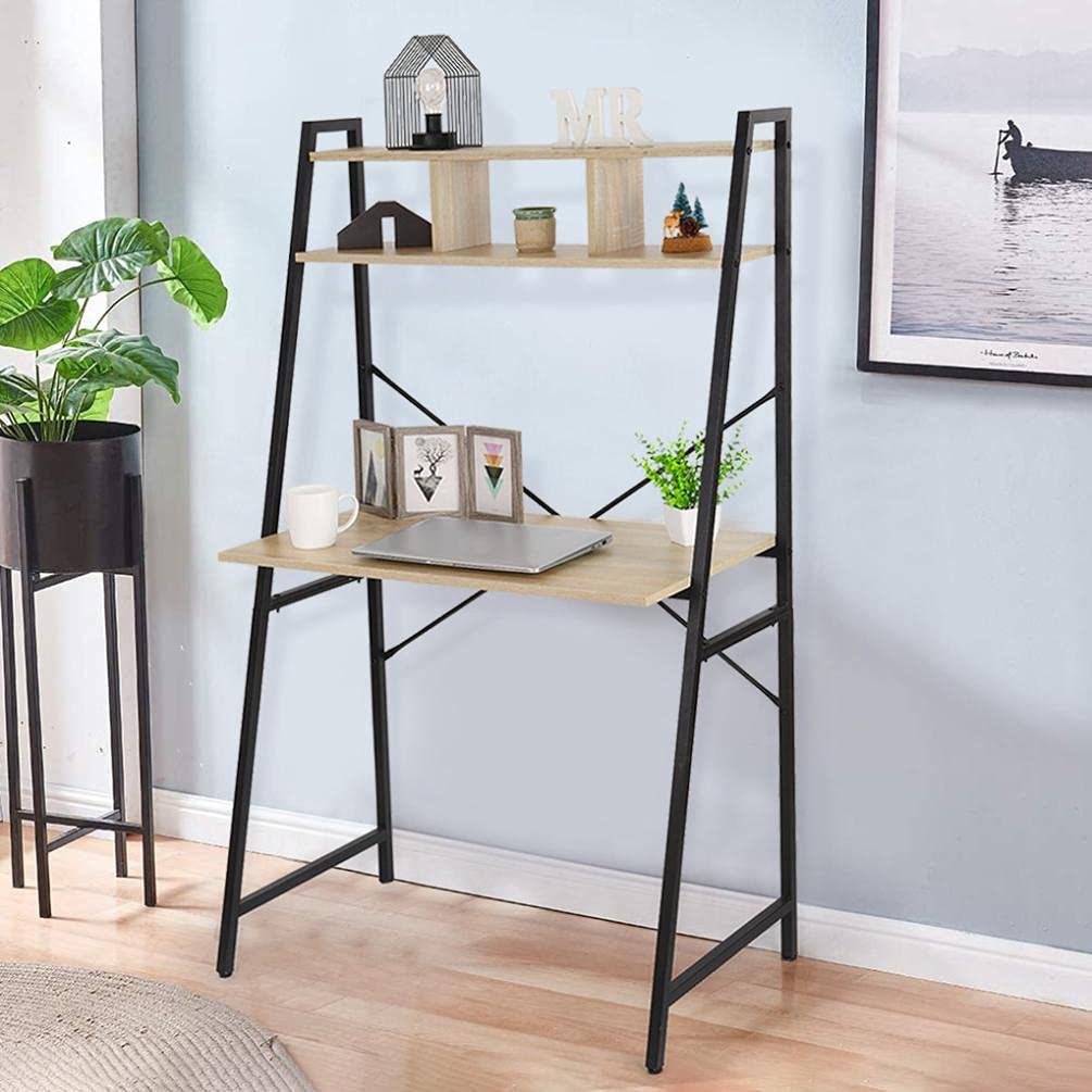 Compact Ladder Desk with Storage - Home Office & Study Table for Small Spaces