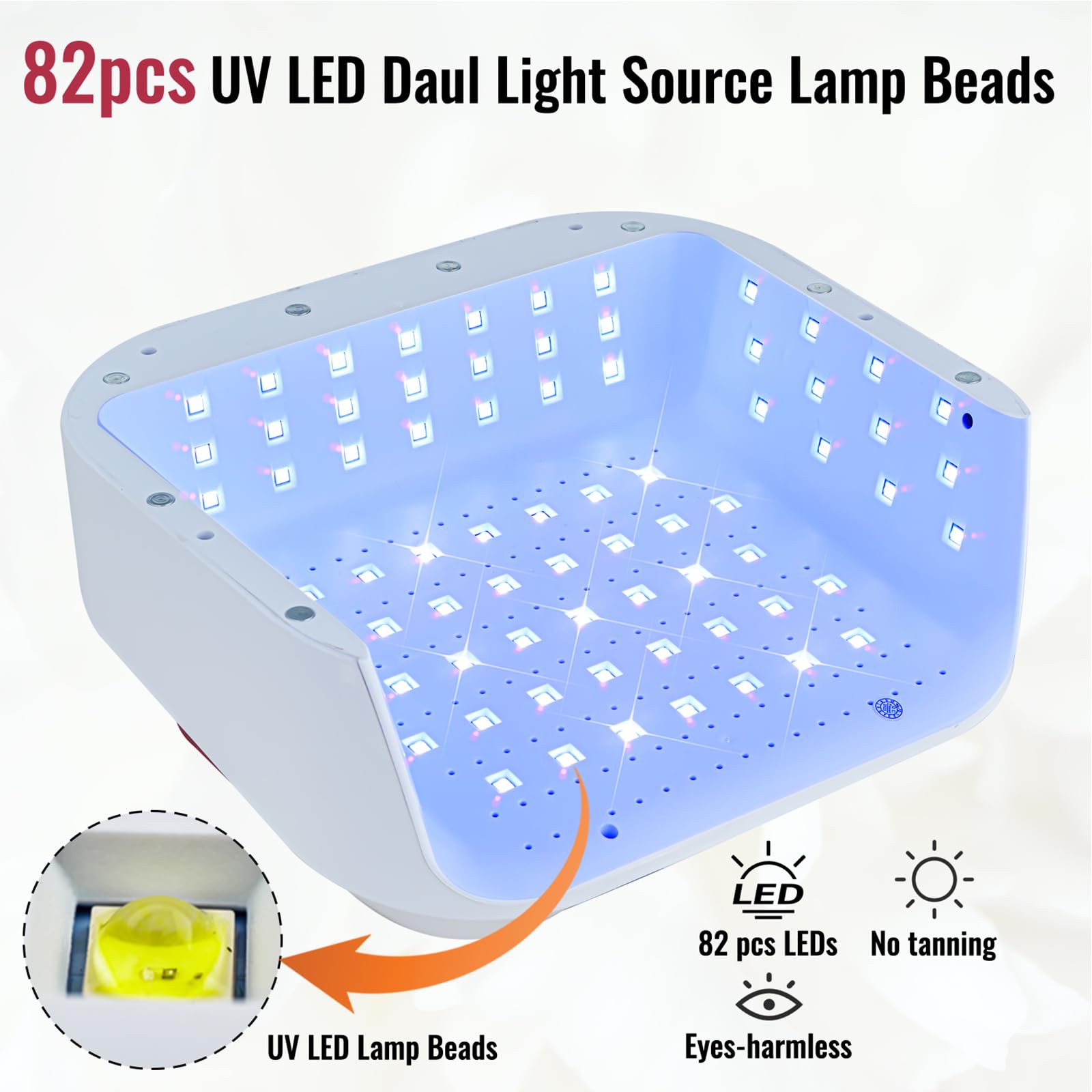Professional 218W Rechargeable UV LED Nail Lamp with 30000mAh Battery - 82 LED Nail Dryer for Salon & Home Use, Dual Display & Detachable Hand Pillow - Perfect for Gel Polish Curing, Manicures & Pedicures