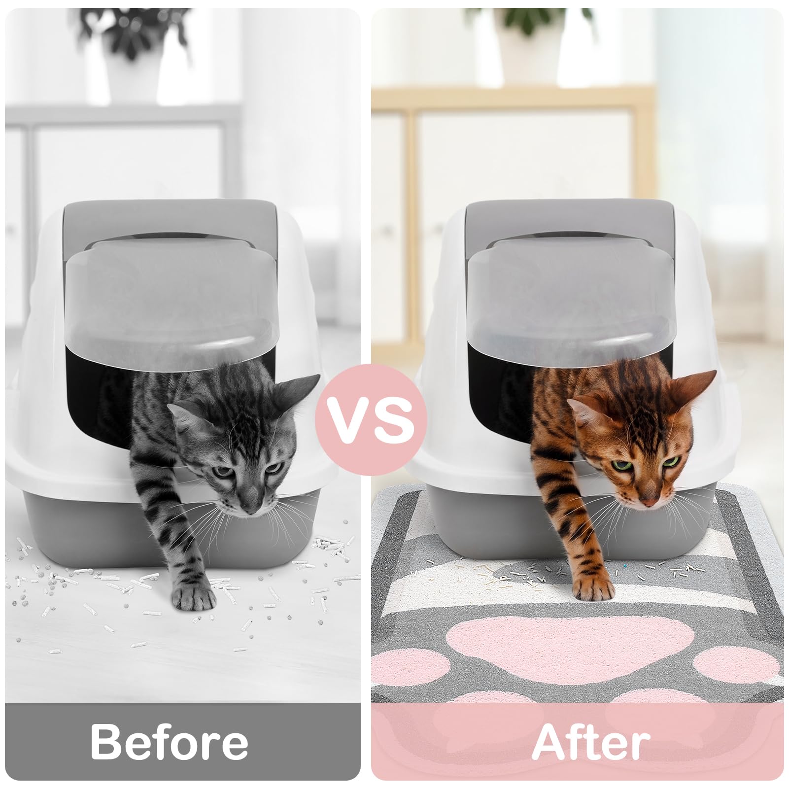 Premium Non-Slip Cat Litter Mat - Extra Large Unicorn Design Litter Box Mat with High Trapping Efficiency | Soft & Easy to Clean Kitty Litter Trapper Mat | Perfect for Hardwood Floors & Multi-Cat Homes | Cute Cat Accessories for Food Bowls & Litter Areas