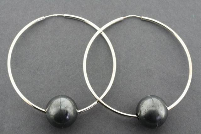 Large Hoop with Ox Ball Earrings - Sterling Silver Jewelry for Women, Trendy Statement Earrings for Parties & Everyday Wear