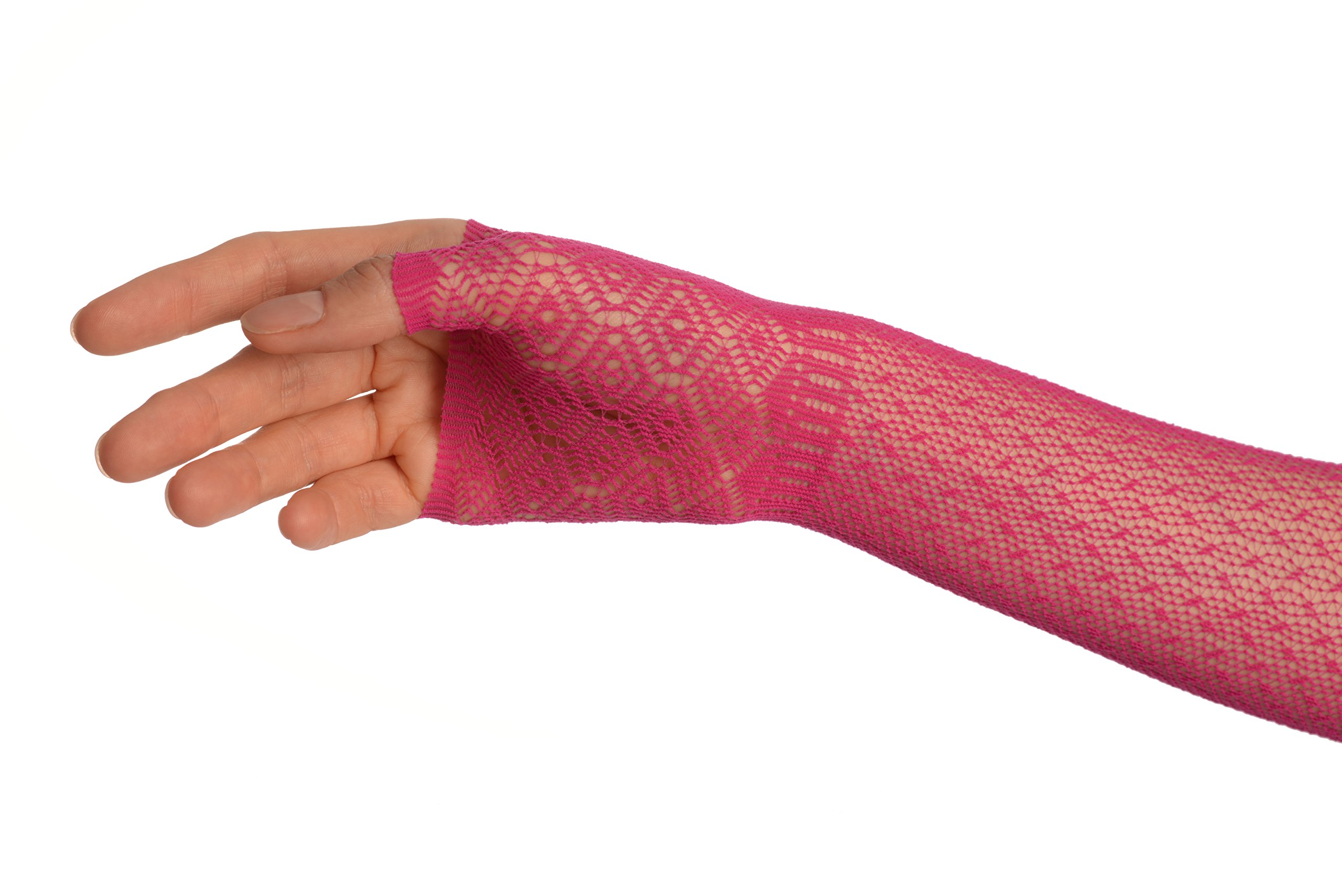 Elegant Magenta Stretchy Crochet Lace Fingerless Gloves for Women - Evening Party & Winter Fashion Accessories - Perfect for Weddings, Dances, and Cold Weather Outfits