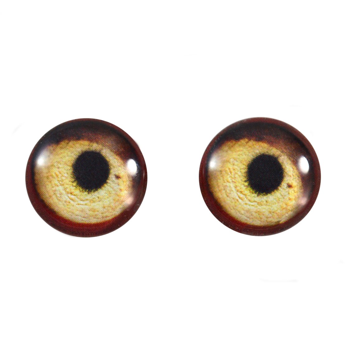 16mm Red Vulture Glass Eyes for Doll Making, Polymer Clay Art, Taxidermy & Jewelry Crafting - Set of 2 Realistic Bird Irises - Perfect for Halloween Decor, Gothic Crafts & DIY Sculpture Projects