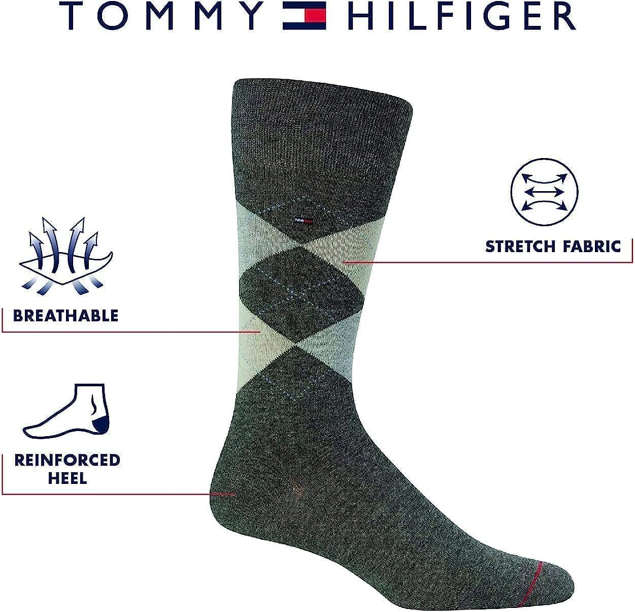 Tommy Hilfiger Men's Dress Socks 8-Pack - Breathable Stretch Crew Socks for Business & Casual Wear - Comfortable Formal & Office Socks for Daily Use, Work & Special Occasions