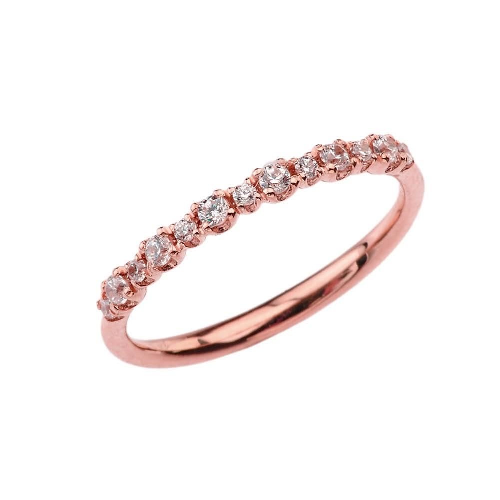 Elegant Modern 10k Rose Gold Diamond Engagement Ring & Wedding Band for Women - Perfect for Proposals, Anniversaries, and Bridal Jewelry Sets