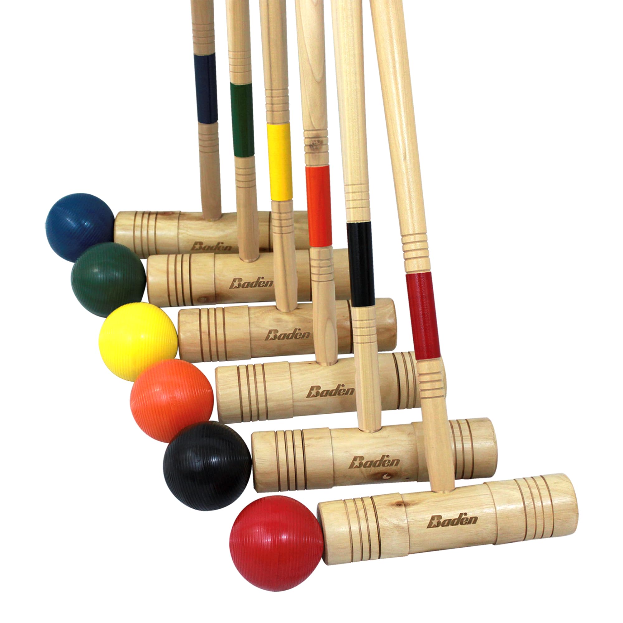 Baden 6-Player Champions Croquet Set with Soft Grip Handles - Premium Medium-Sized Outdoor Lawn Game for Backyard, Picnic & Family Gatherings