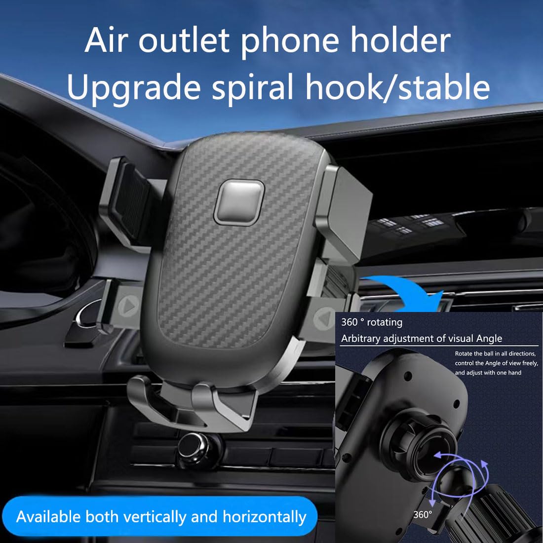 TUKEFEV Universal Car Phone Holder - Adjustable Clamp Mount with Screw Hook for All Smartphones, Secure & Hands-Free Navigation - Perfect for Driving, Commuting & Road Trips