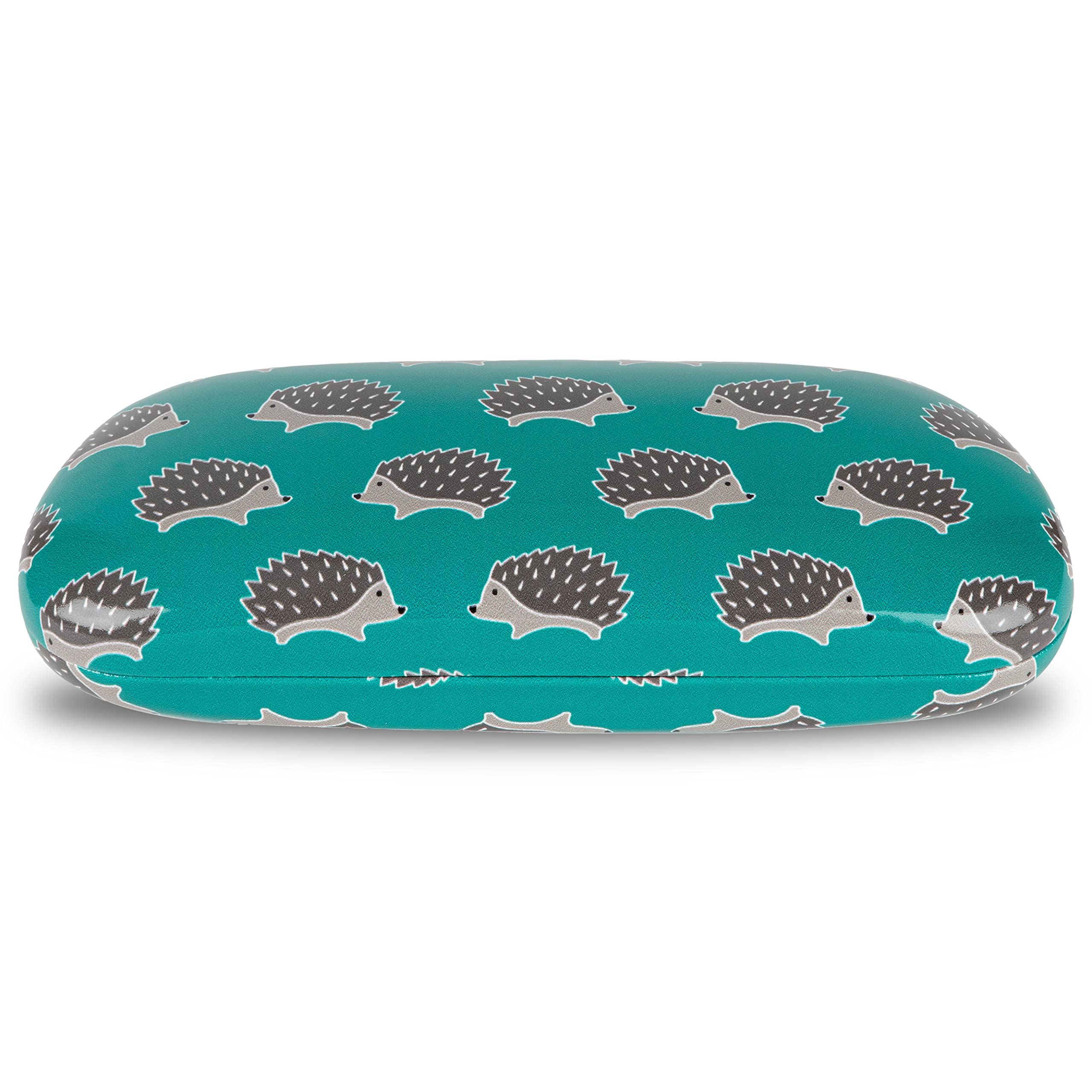 LAGO TERRA Cute Hedgehog Print Hard Shell Eyeglass Case - Durable Protective Eyewear Storage for Travel, Home & Office Use
