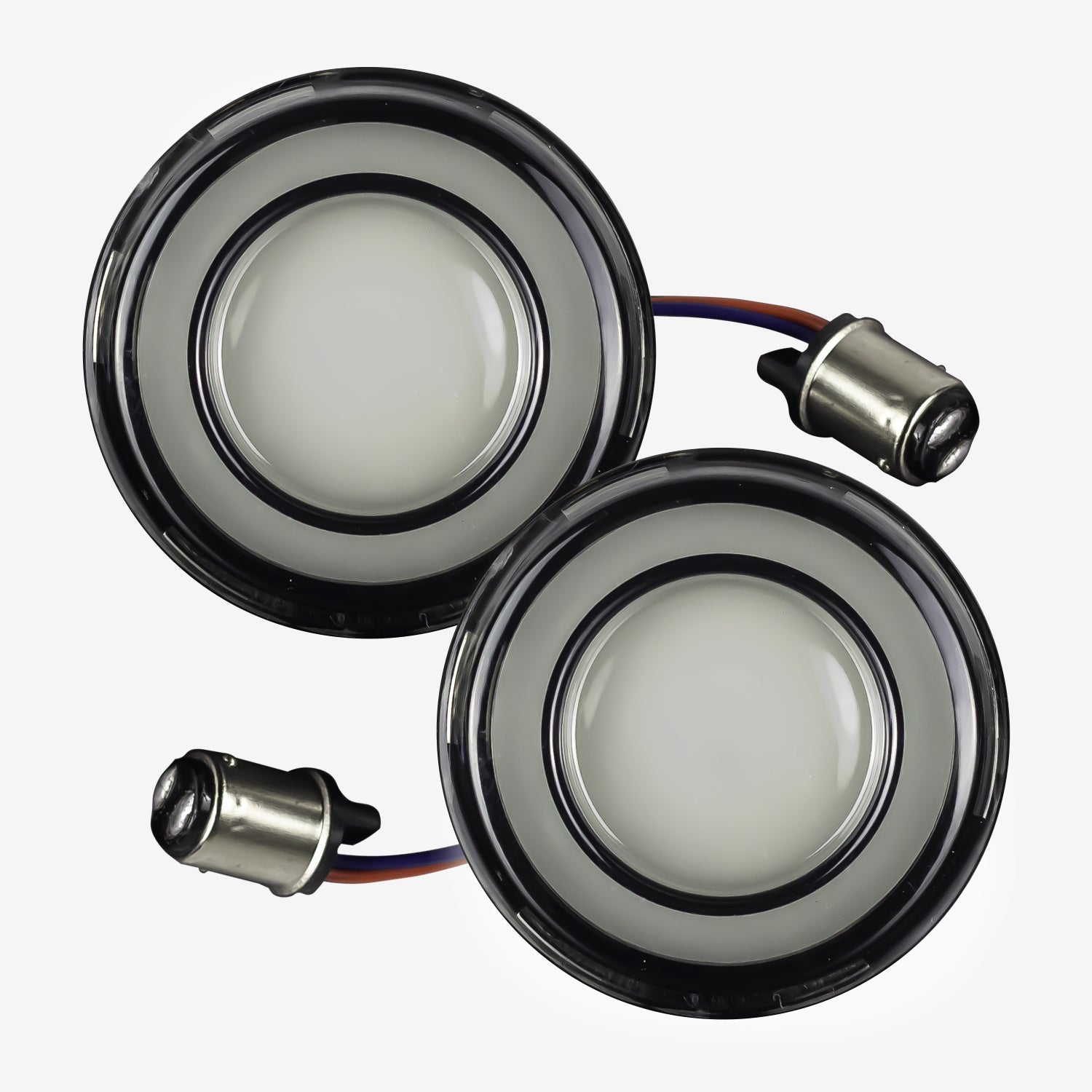 Eagle Lights HALOS 2 LED Turn Signals for Harley Davidson Motorcycles - Front (1157) & Rear (1156) - Bright LED Bulbs for Enhanced Visibility and Safety on Night Rides