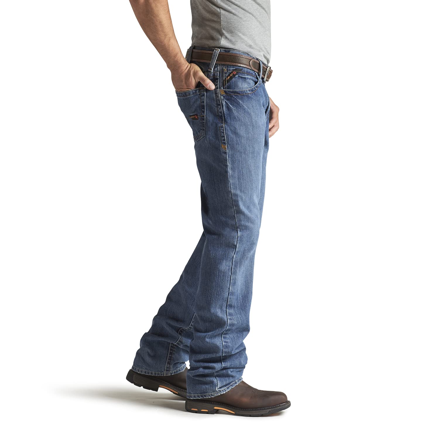 Ariat Men's FR M3 Loose Fit Stackable Straight Leg Jeans - Comfortable Workwear for Construction, Farming & Outdoor Activities
