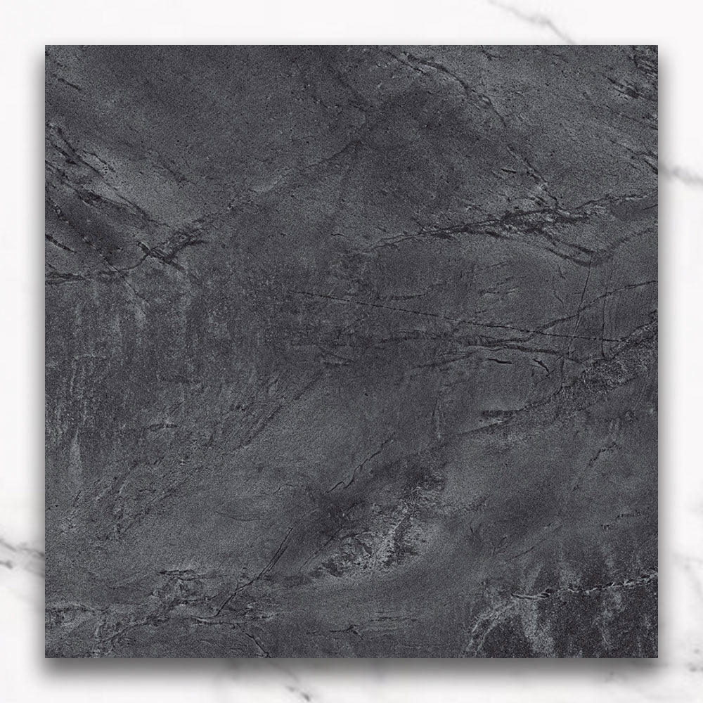 Premium Mondial Graphite 600x600 Stone Look Lappato Porcelain Tile - Matte Finish Floor & Wall Tile for Modern Living Rooms, Kitchens & Bathrooms