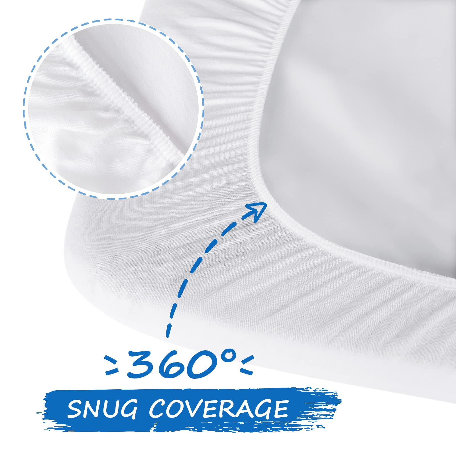 Soft & Breathable Waterproof Cotton Travel Crib Sheets 2 Pack - Fits Guava Lotus, Dream on Me & 42