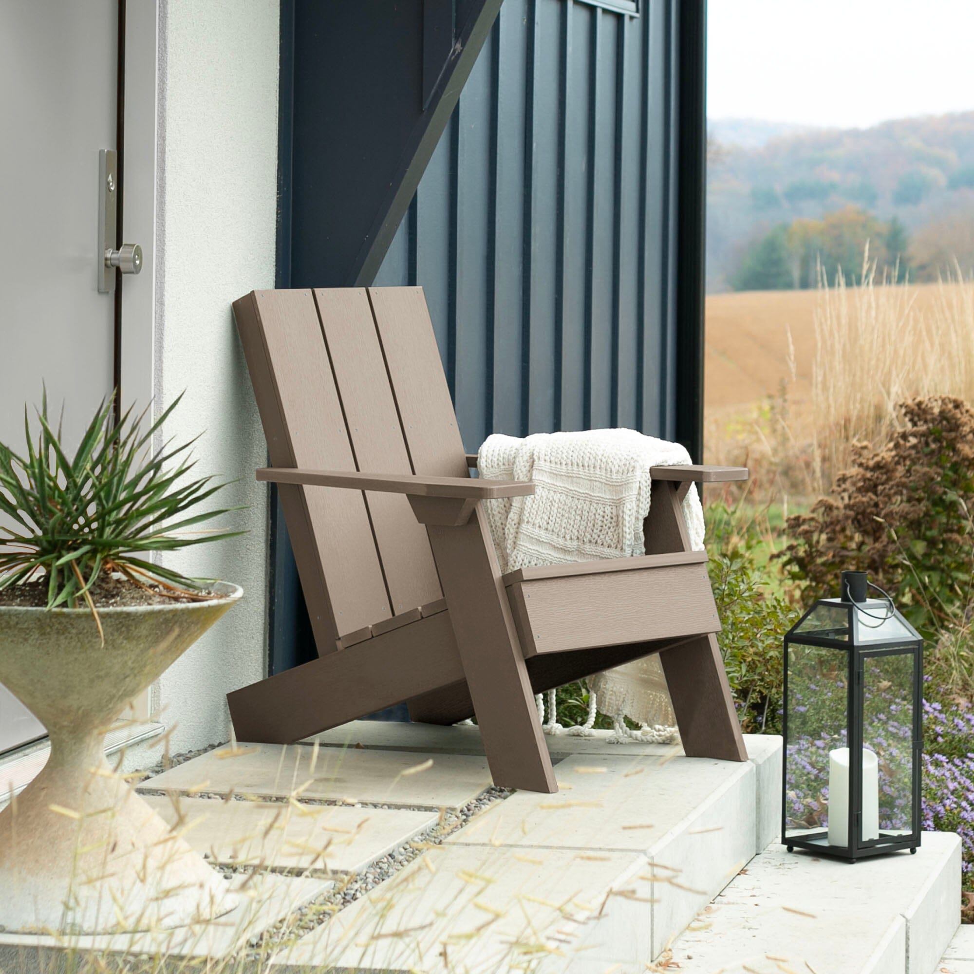Italica Modern Adirondack Chair - Outdoor Patio Furniture, Weather-Resistant & Comfortable - Perfect for Backyard, Garden, Poolside Relaxation