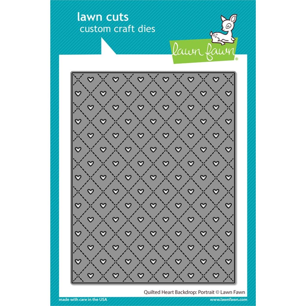 Lawn Fawn LF2739 Quilted Heart Backdrop Portrait Lawn Cuts Dies - Perfect for Scrapbooking, Card Making, and DIY Paper Crafts