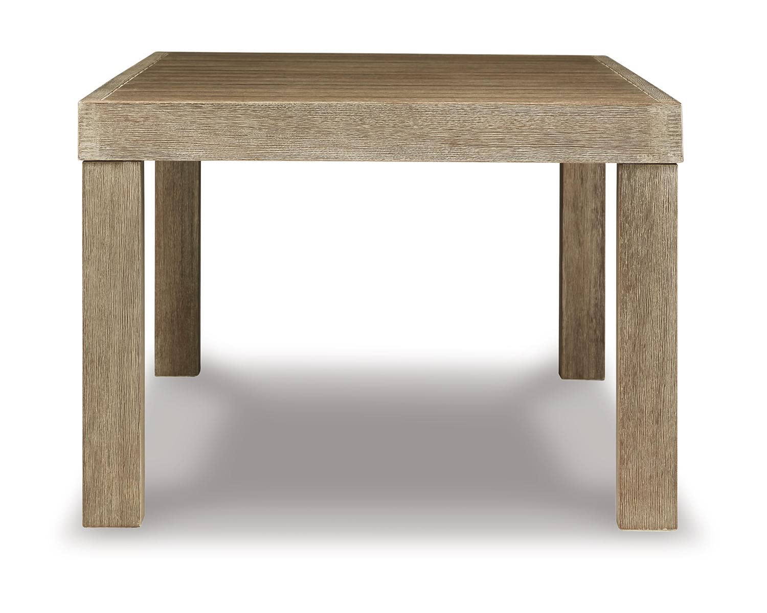 Signature Design by Ashley Outdoor Silo Point Eucalyptus Patio Coffee Table - Weather-Resistant Brown Wooden Side Table for Garden, Deck & Poolside Use