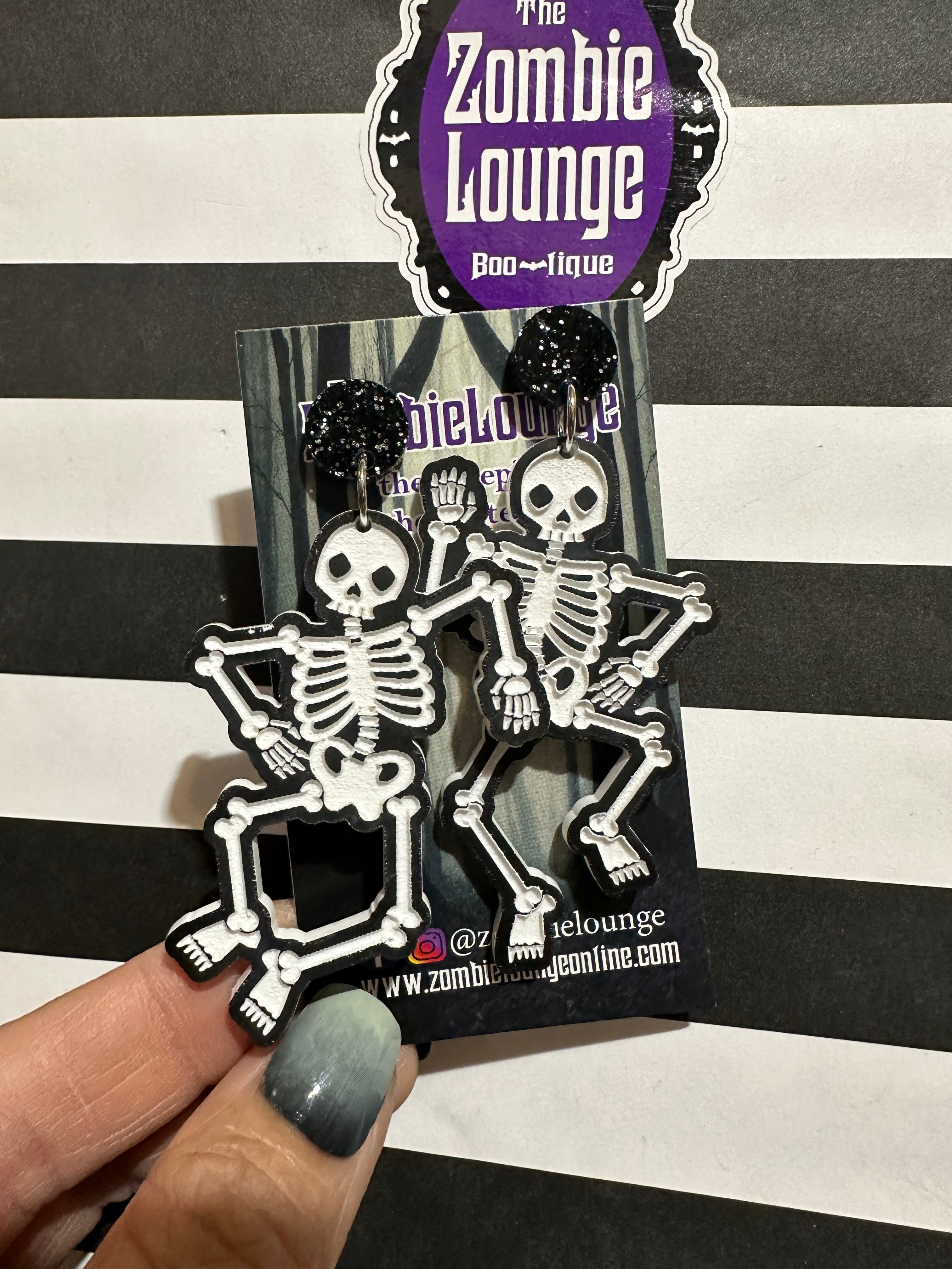 Spooky Scary Skeleton Earrings for Women - Halloween Gothic Jewelry Accessories - Perfect for Costume Parties, Cosplay & Everyday Gothic Fashion