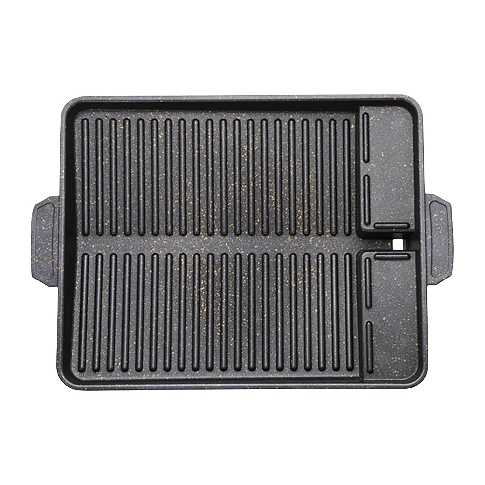 YRHH Non-Stick Grill Pan for Stove Top - Medical Stone Baking Pan & Aluminum Griddle with Handles, Rectangular BBQ Pot for Outdoor Cooking, Camping & Home Kitchen Use