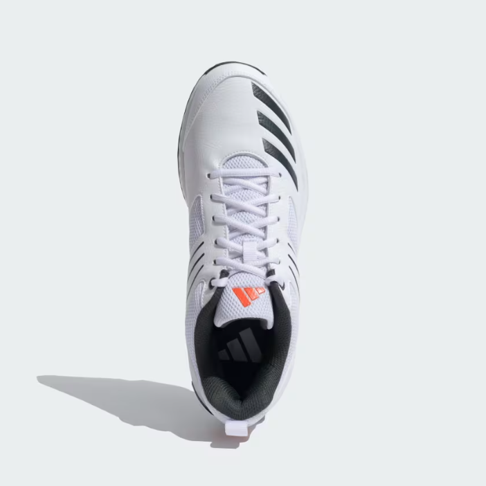 Adidas Cricket Shoes for Men - Cri Hase 23 M in Cloud White/Legend Ivy/Solar Red | Lightweight Performance Footwear for Cricket Matches & Training