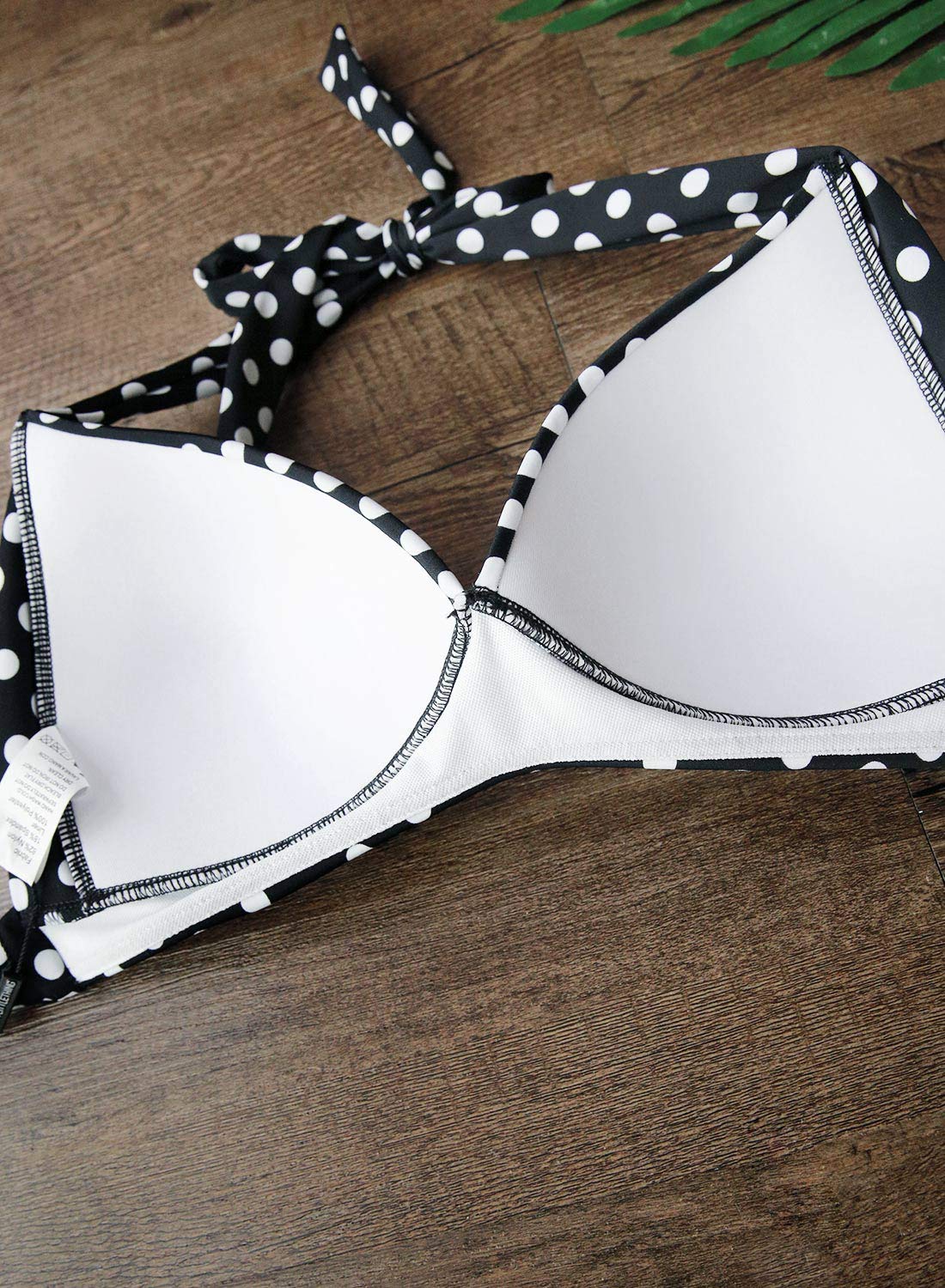 Vintage 50s Halter Neck Bikini Top for Women - Soft Molded Padding, Tie Back Swimsuit - Perfect for Beach, Pool & Summer Vacations