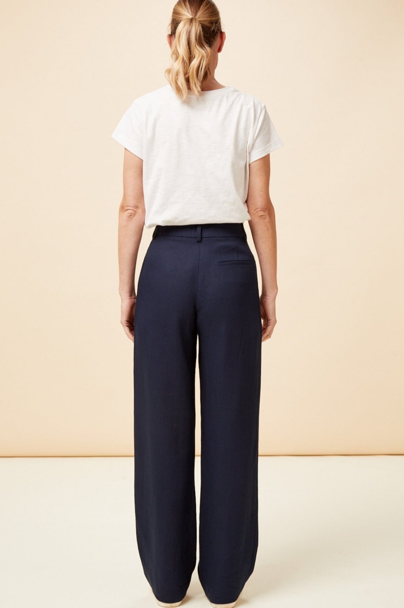 Premium Linen Blend Trousers for Men & Women - Comfortable Navy Blue Pants for Casual Wear, Office & Summer Outfits