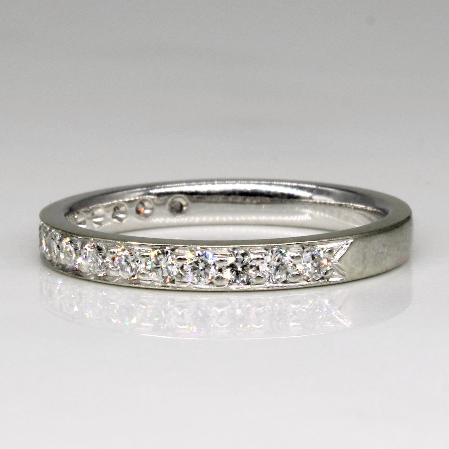 0.38ctw Diamond Semi Eternity Band Ring for Women - Size 6.5 - Perfect for Anniversary, Engagement & Wedding Gifts - Elegant Stackable Ring for Everyday Wear
