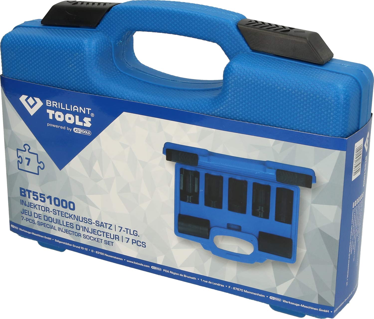 Brilliant Tools BT551000 7-Piece Fuel Injector Socket Set - Professional Automotive Repair Tool Kit for Mechanics & DIY Car Maintenance