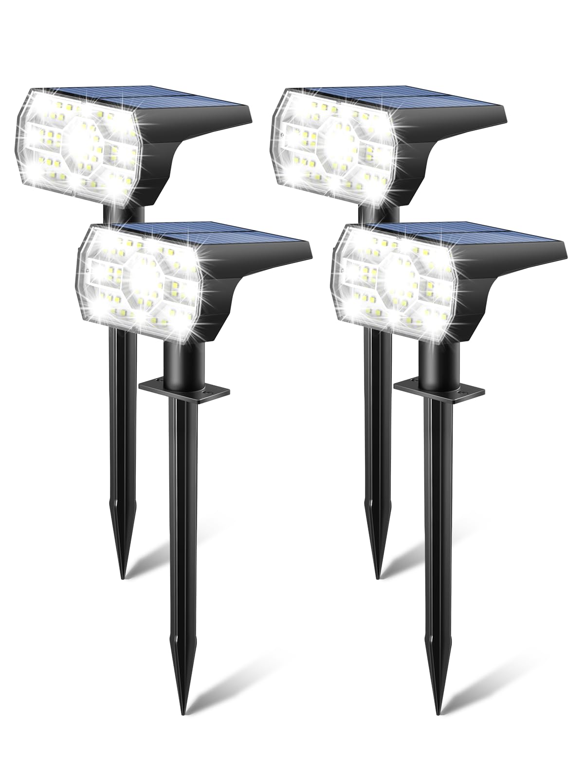 Kaxiida Solar Lights Outdoor Waterproof IP68 - 56 LED Solar Powered Spot Lights with 3 Lighting Modes for Yard, Patio, Garden, Pathway & Landscape - Dusk to Dawn Auto On/Off - Perfect for Backyard, Driveway, Deck, Walkway and Outdoor Decor