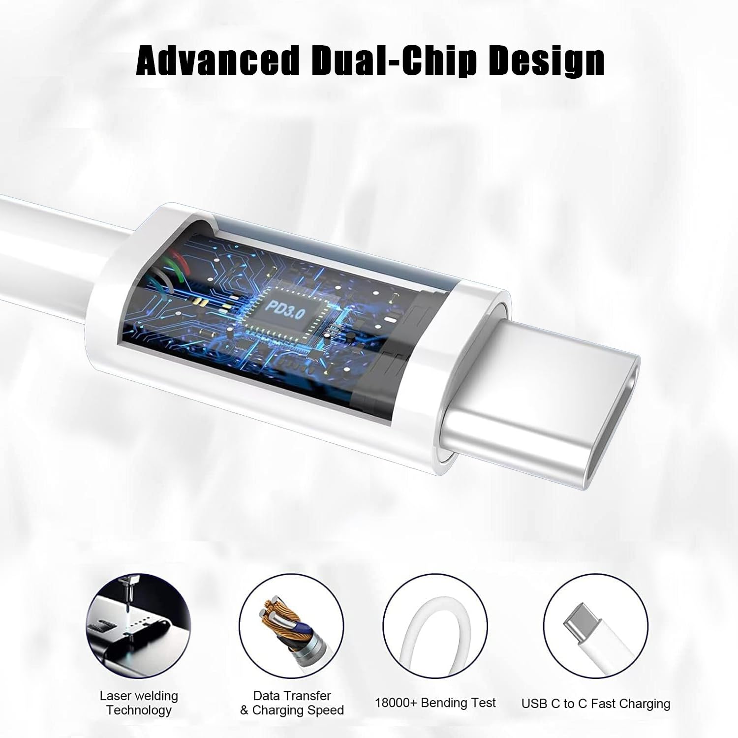 20W USB C Fast Charger for iPhone 16/16 Plus/16 Pro/16 Pro Max/iPhone 15/15 Pro Max - PD Charging Block with Type C Cable - Perfect for Home, Office & Travel Charging