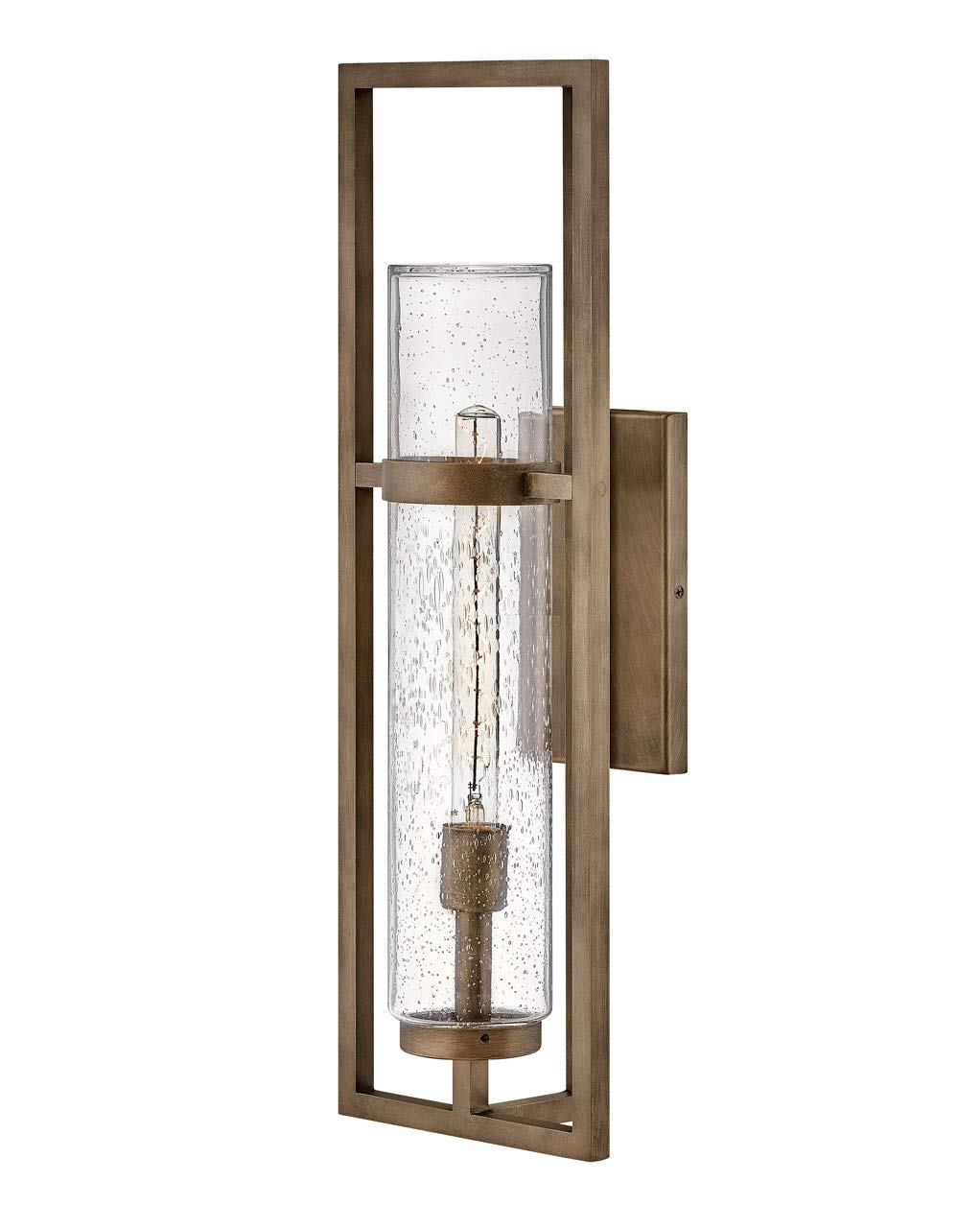 Hinkley Cordillera Large Wall Mount Outdoor Lantern - Aluminum Construction, Clear Seedy Glass, Craftsman Style with Burnished Bronze Finish - Perfect for Porch, Patio, and Entryway Lighting