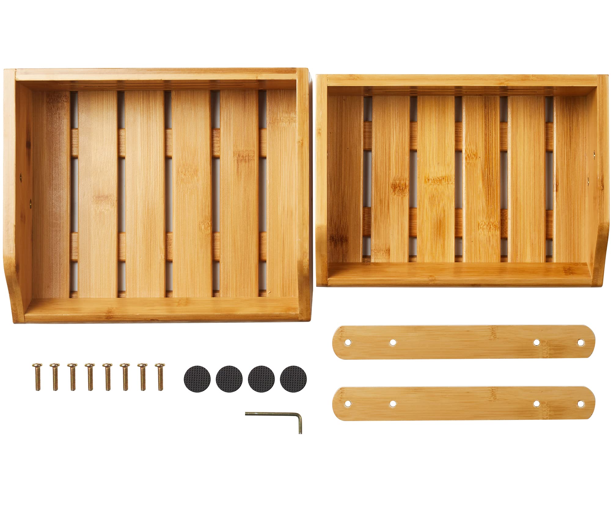 Natural Bamboo Fruit Basket Stand - Large Capacity Kitchen Countertop Organizer for Bread, Vegetables, Snacks & Food Display | Perfect for Home, Pantry, and Dining Room Storage
