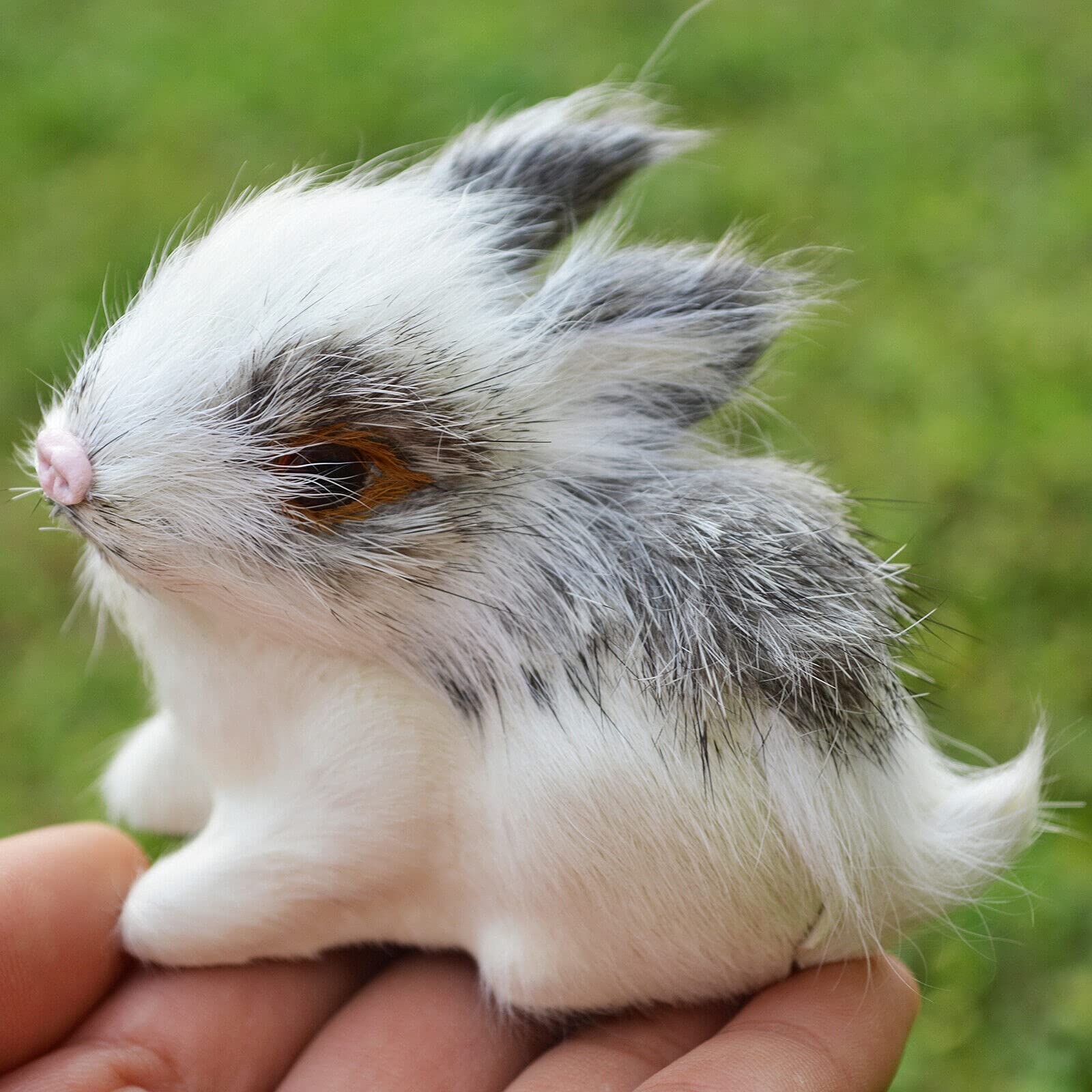 4 Pack Realistic Mini Furry Rabbit Figurines - Lifelike Farm Animal Models for Home Decor, Easter Bunny Stuffed Animals, Spring Collectibles & Photo Props | Perfect for Easter Gifts, Kids Room Decor, and Seasonal Displays